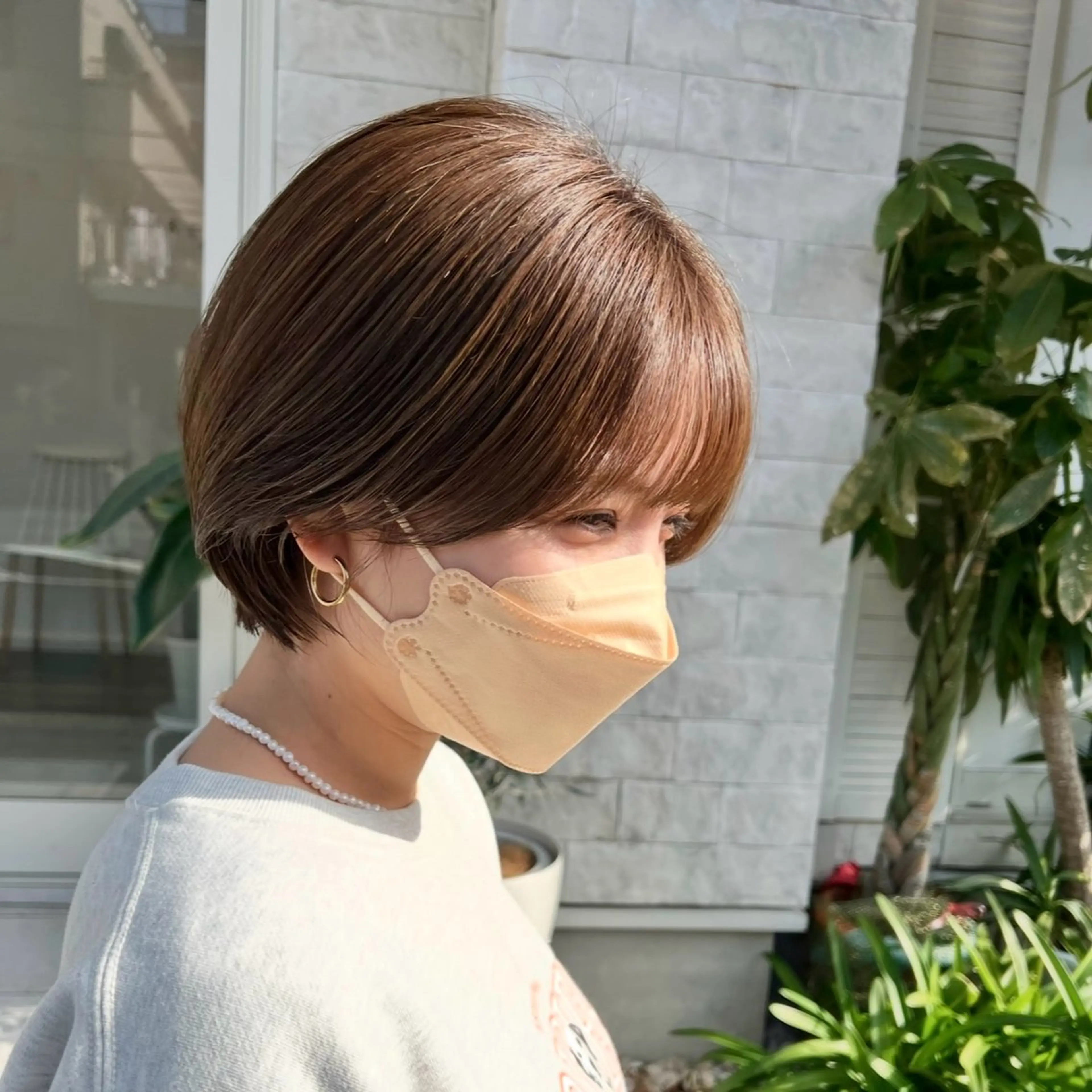 ショート カラー ショートボブ 丸みショート ボブ ショートヘア 会田有紀 /切りっぱなしボブのヘアスタイル