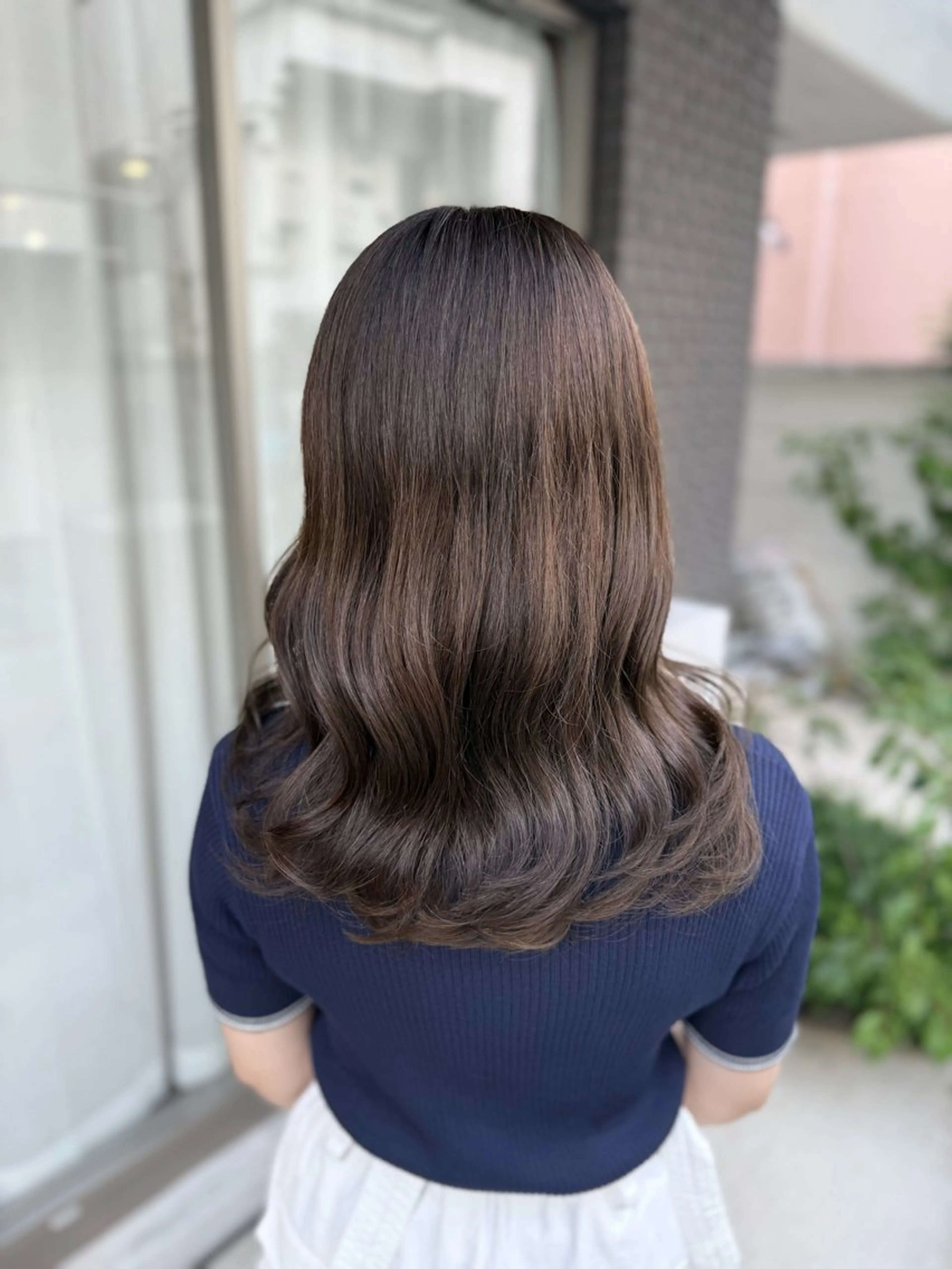 セミロング カラー アッシュ オリーブアッシュ カット ヘアカラー トリートメント グレージュ/レイヤー /韓国ヘア/RISAのヘアスタイル