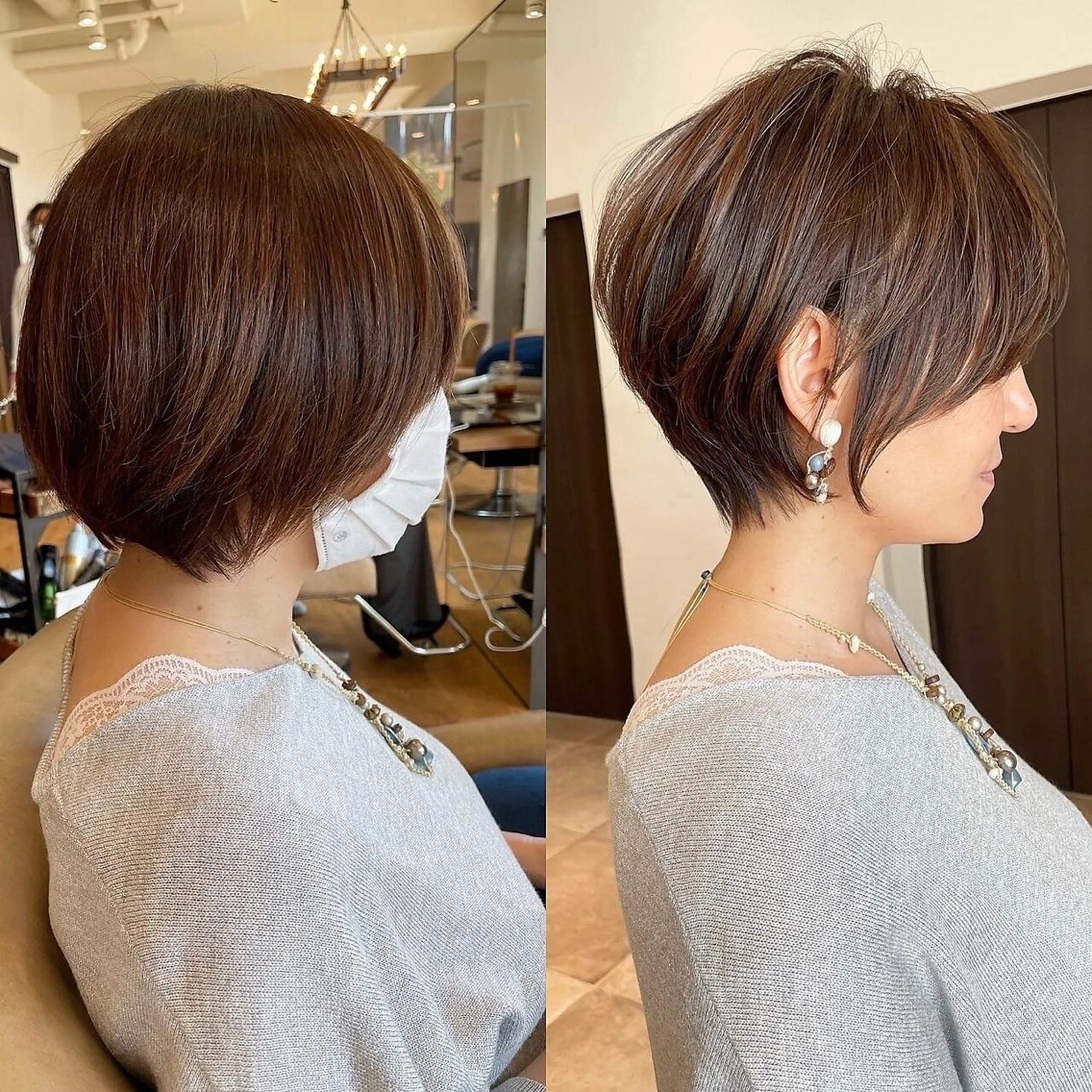 ショート カラー カット ヘアカラー 🥣安野祥華 銀座大人ショート🥣のヘアスタイル