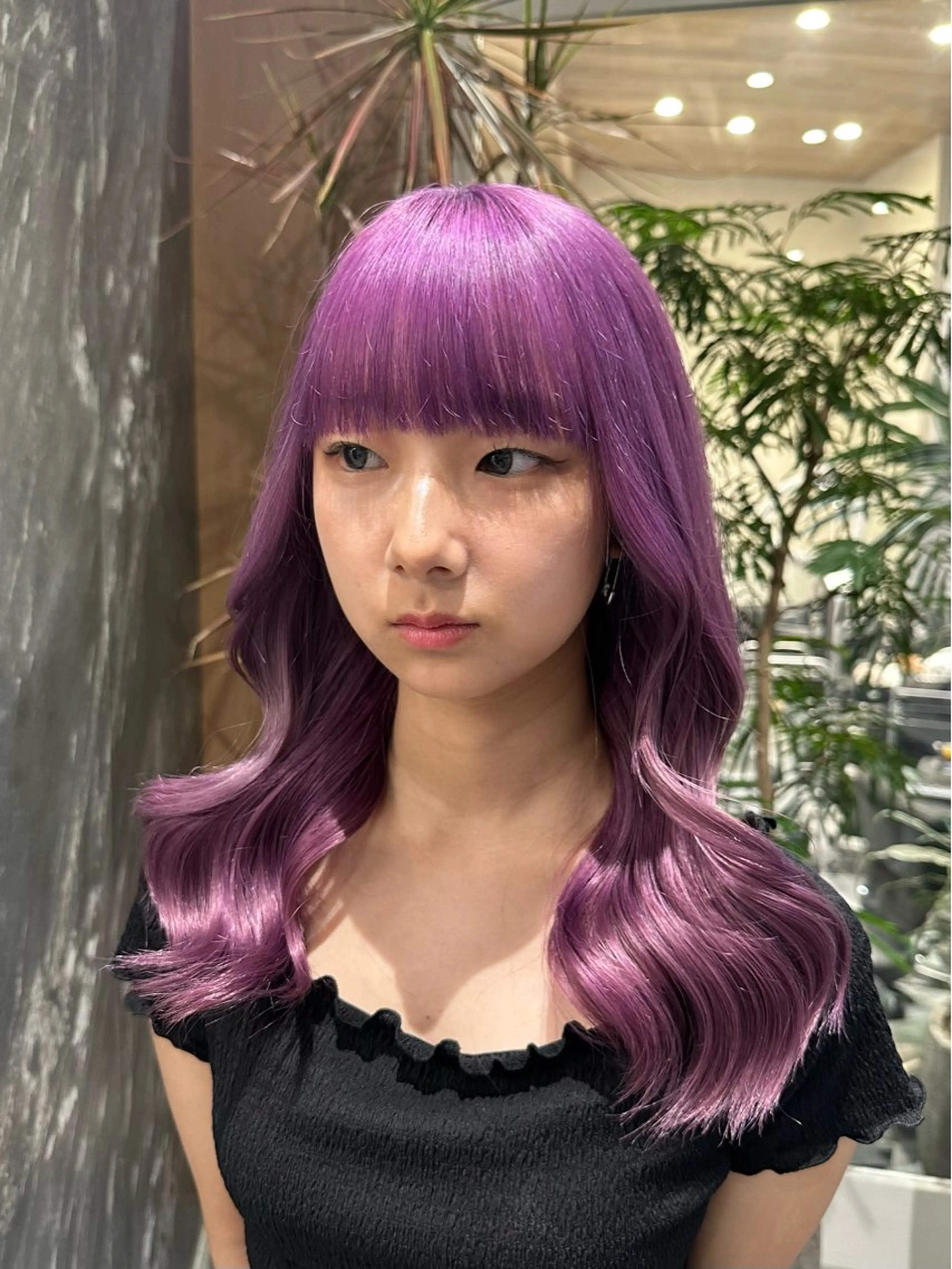 セミロング カラー ブリーチ ケアブリーチ ダブルカラー ハイトーンカラー ラベンダーカラー ヘアカラー トリートメント 💋ハイトーンデザイ ンヘア💋A'nyuのヘアスタイル
