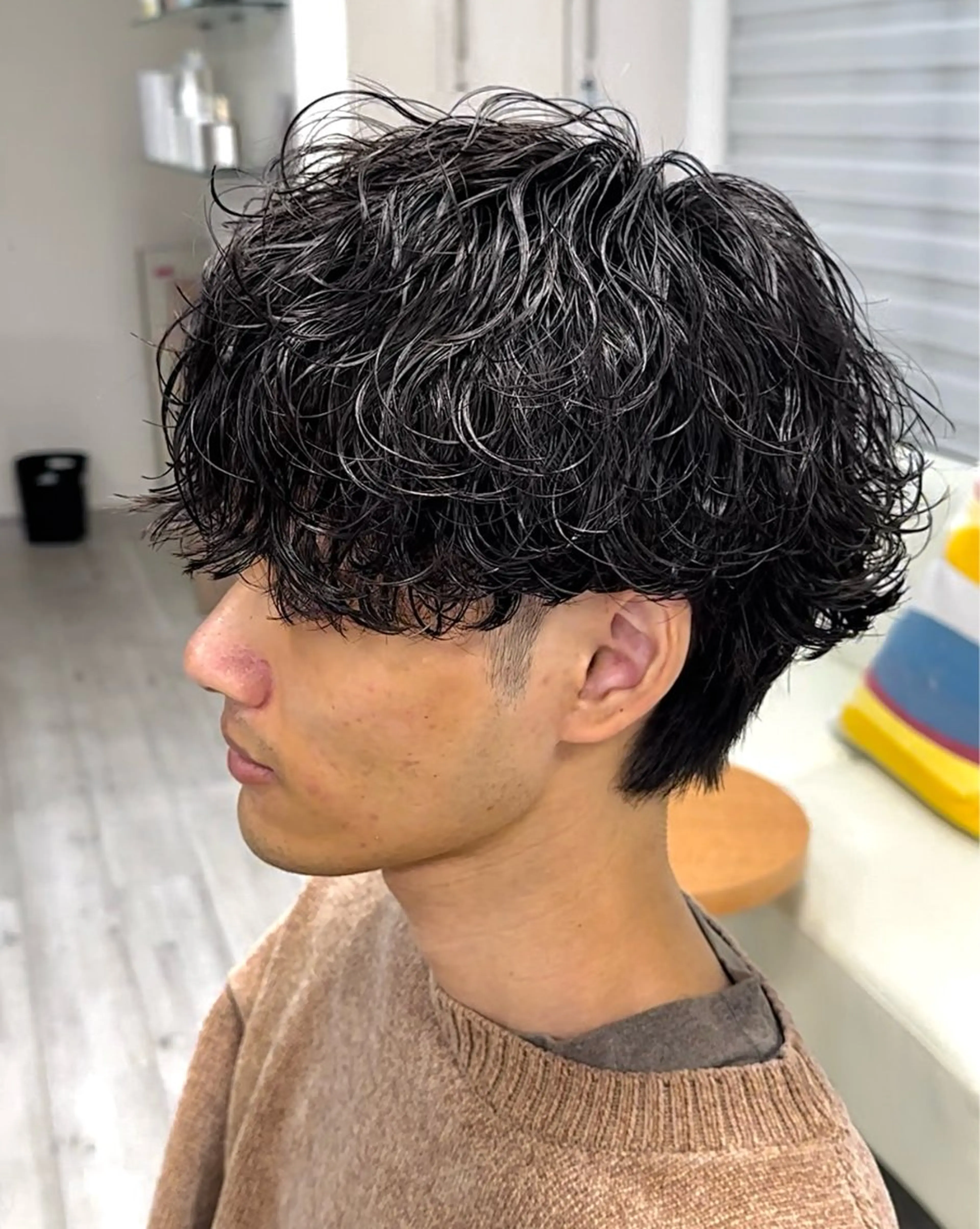 メンズ メンズパーマ 波巻きパーマ 身吉 郁哉のヘアスタイル