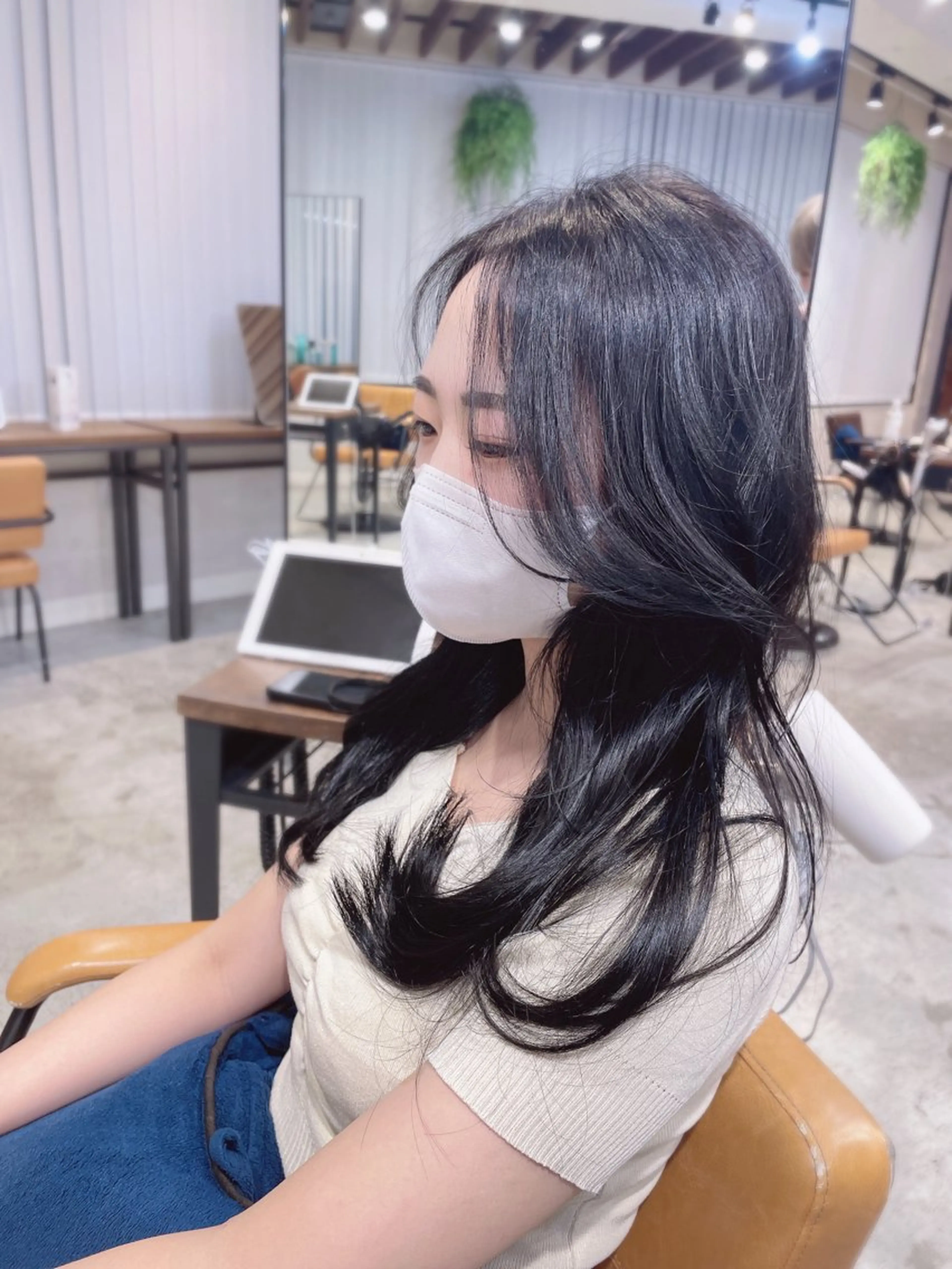 ロング ヘアカラー トリートメント のり🐼顔まわり/ 韓国/レイヤーカットのヘアスタイル