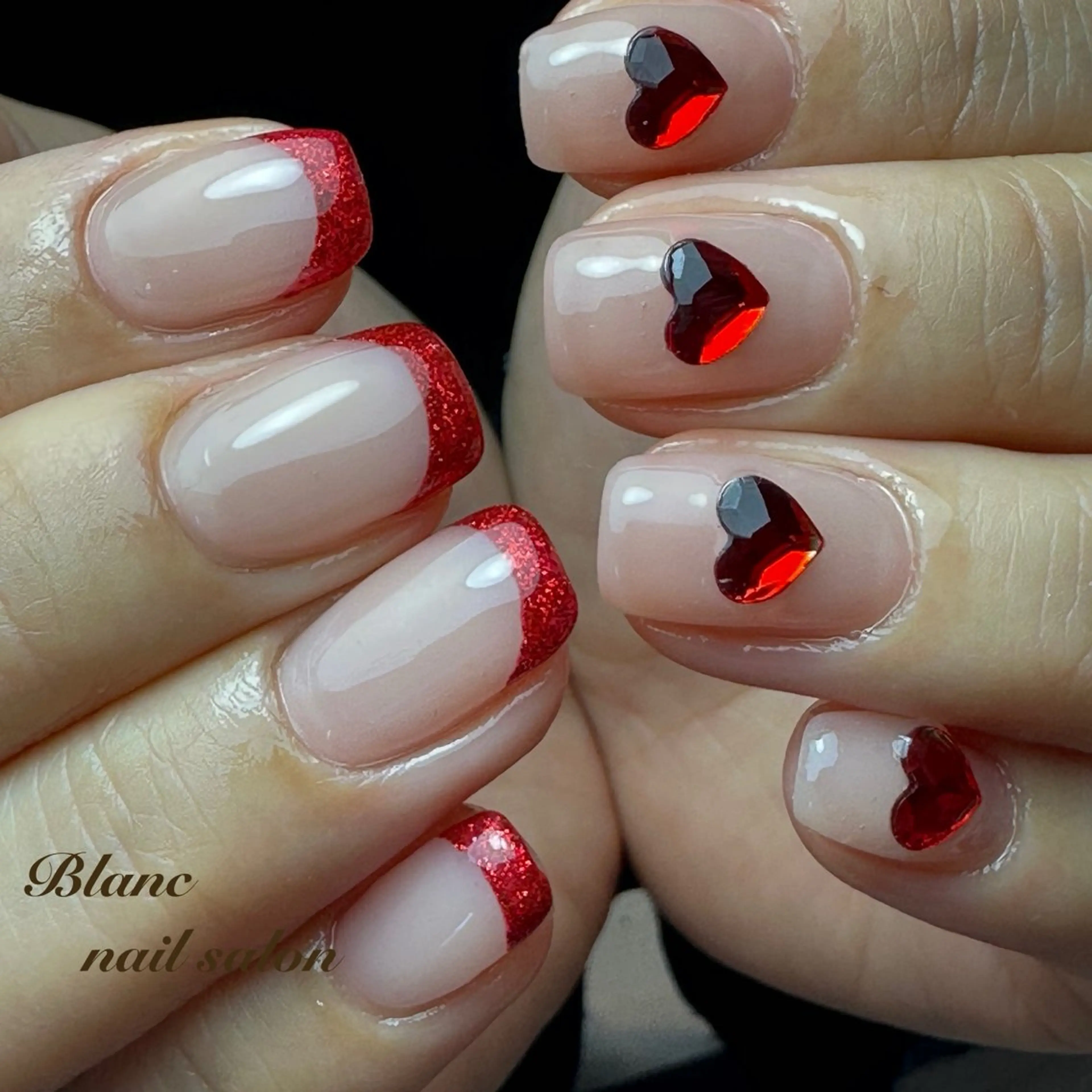 ネイル ハート バレンタイン Blanc ブランのネイルデザイン