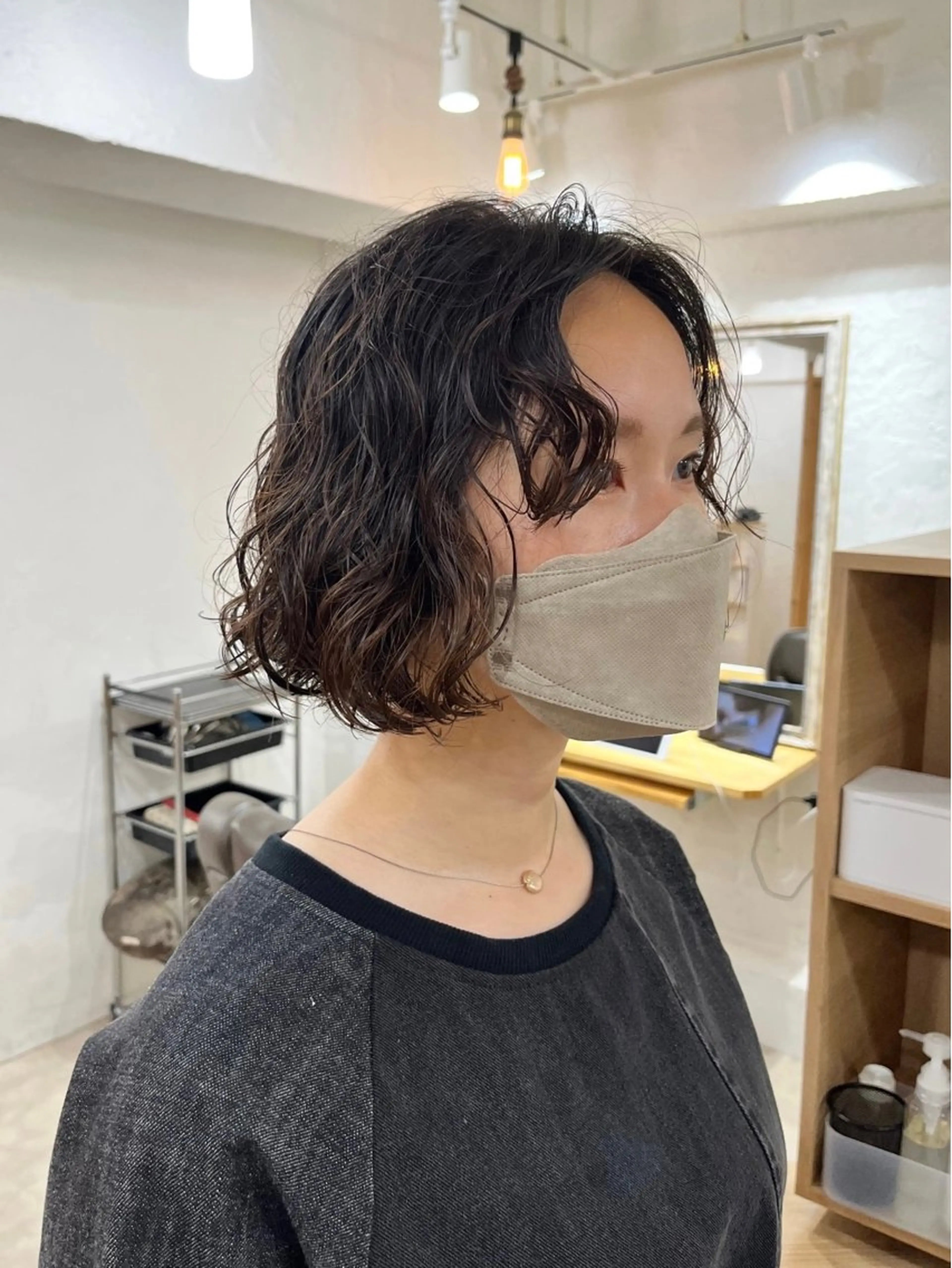 ミディアム パーマ 小原 慧美のヘアスタイル