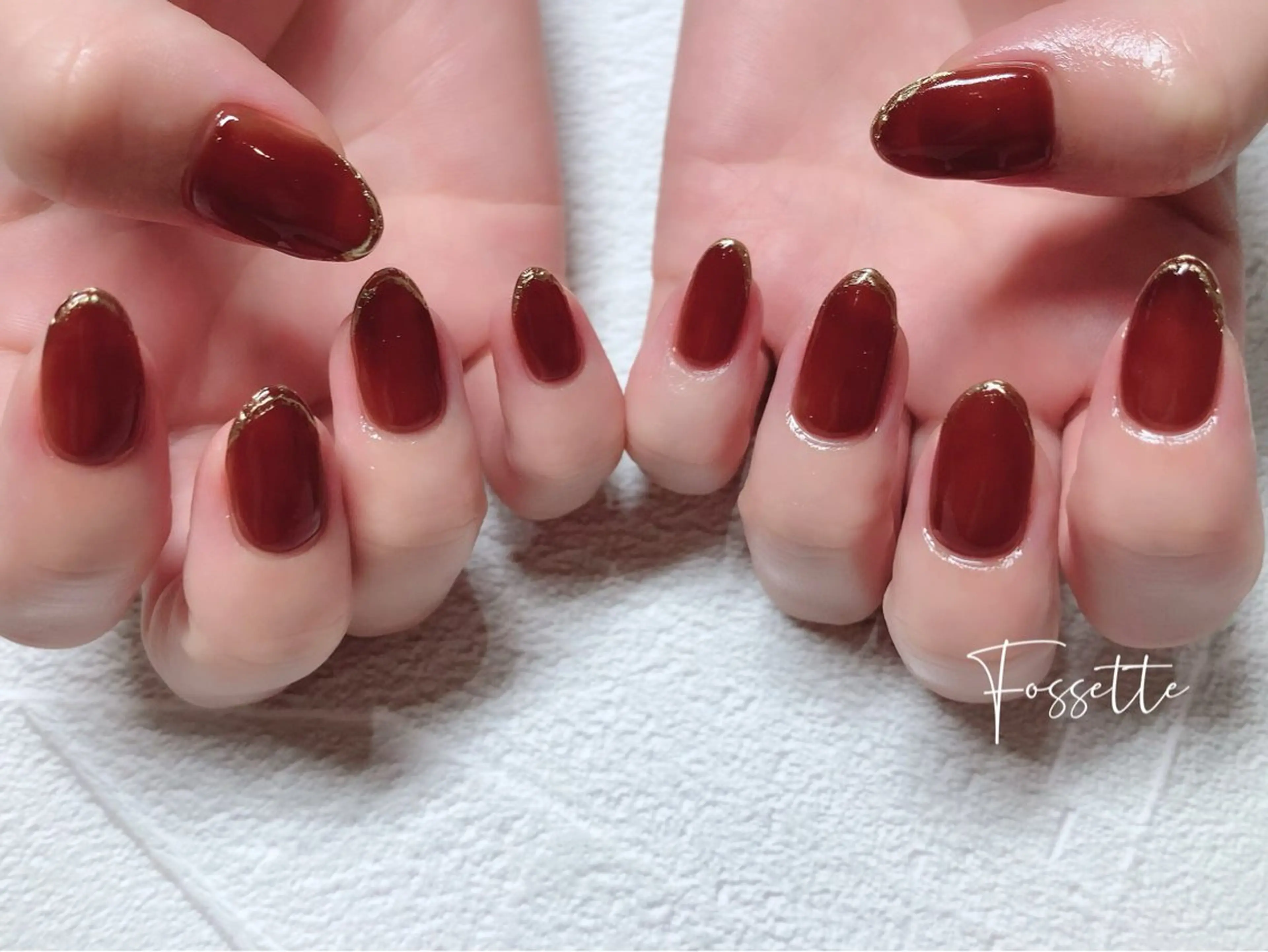 ネイル ブラウン ミラーネイル ワンカラーネイル シンプルネイル nailsalon Fossetteのネイルデザイン