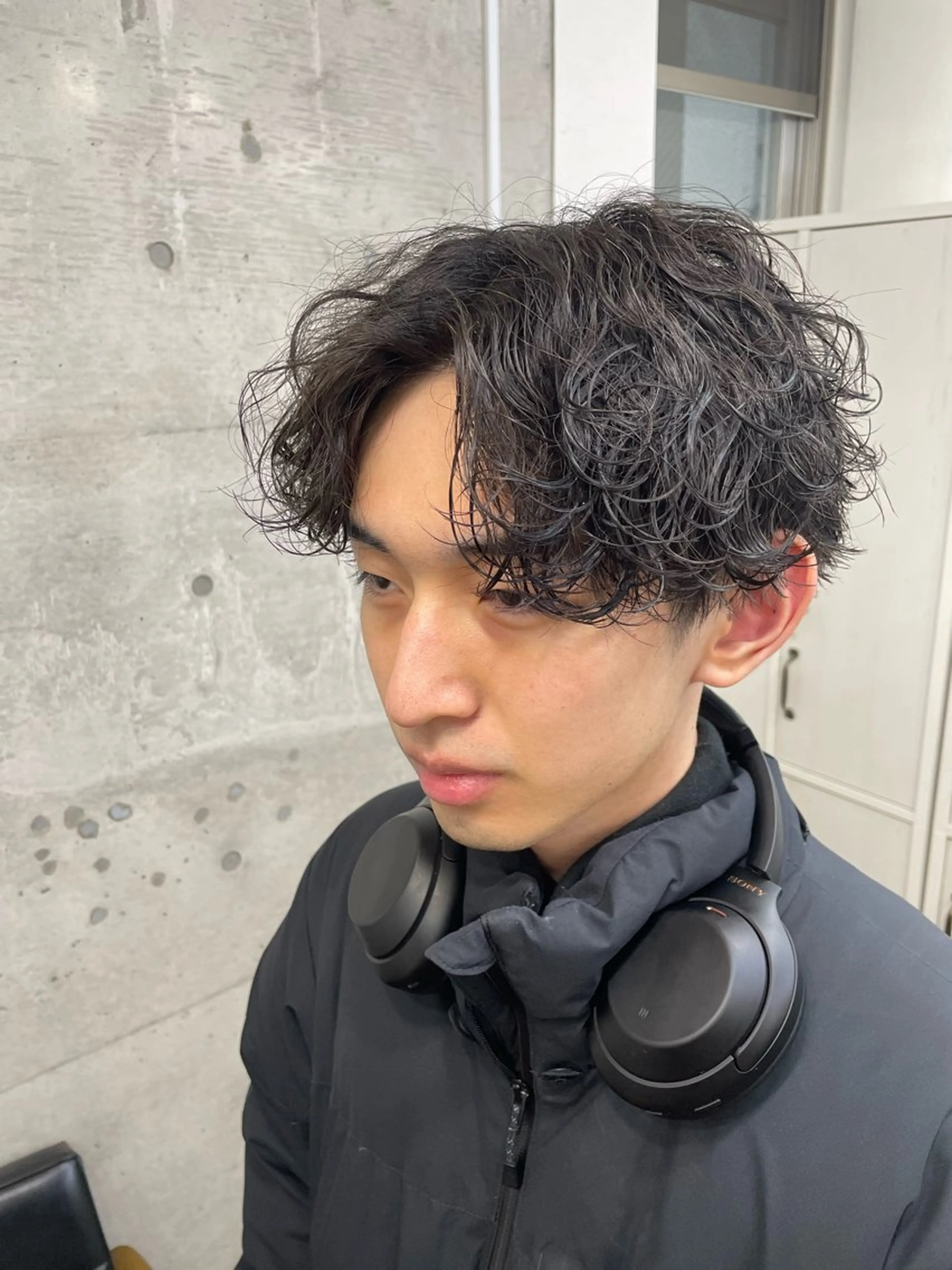 パーマ メンズ センターパート 波巻きパーマ RITSUKI横浜 メンズ特化😎のヘアスタイル