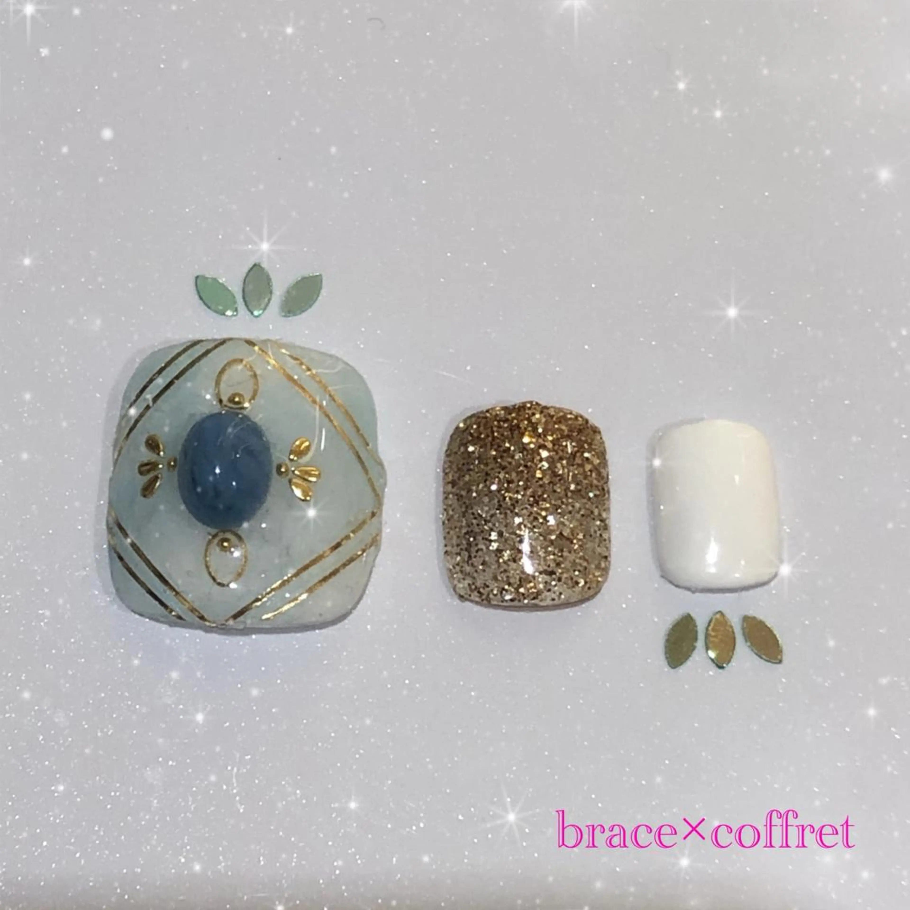 ネイル アートネイル ストーンネイル 💕WOLTOKYO 池袋💕maiのネイルデザイン