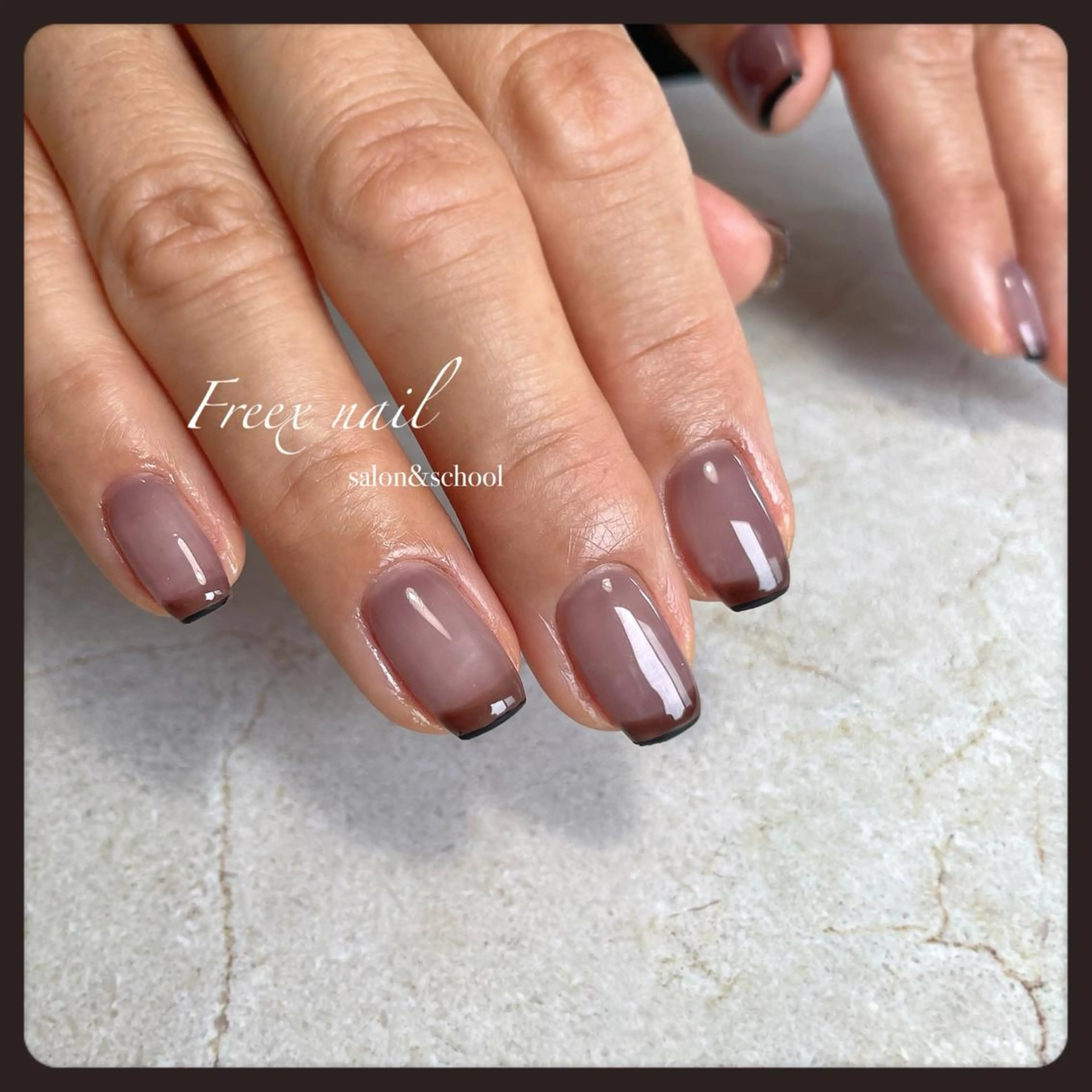 ネイル ダブルフレンチ フレンチネイル ハンドネイル フットネイル Freex nail所属・freex nail /ニュアンス/個性派のネイルデザイン