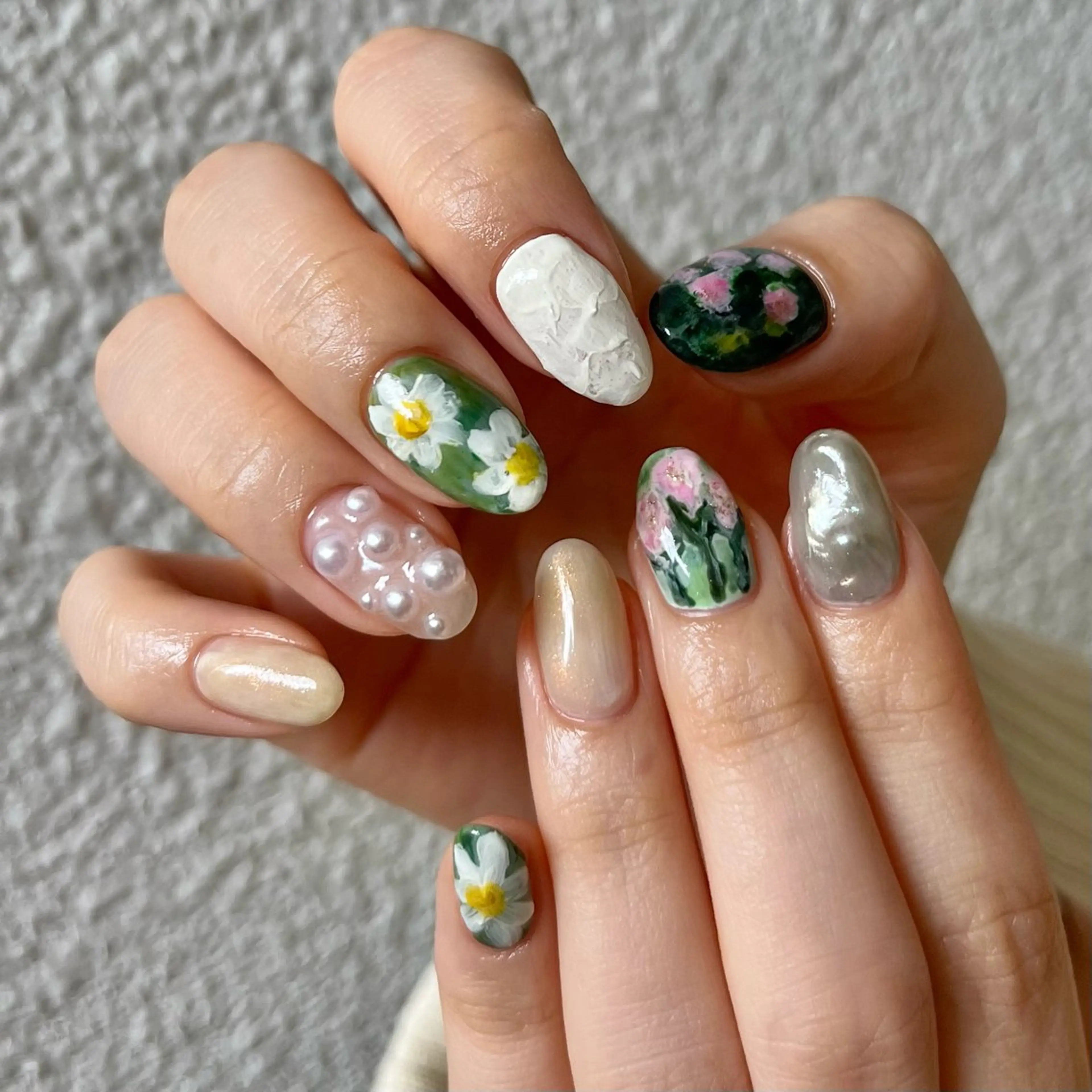 ネイル グリーン ハンドネイル vegh.所属・vegh. nail/阿波座のネイルデザイン