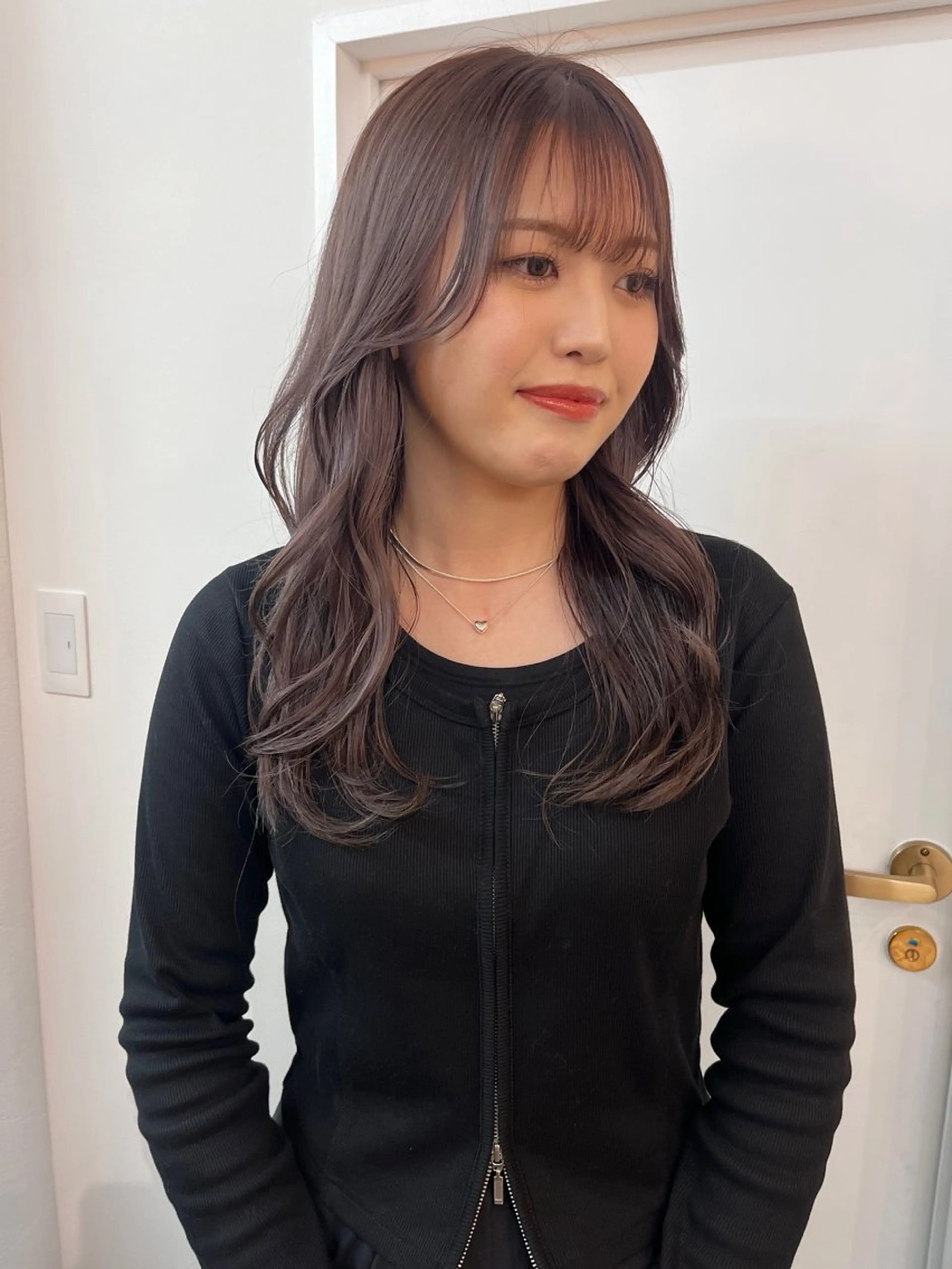 ロング ピンクラベンダー レイヤーカット/韓国 ヘア/ honokaのヘアスタイル