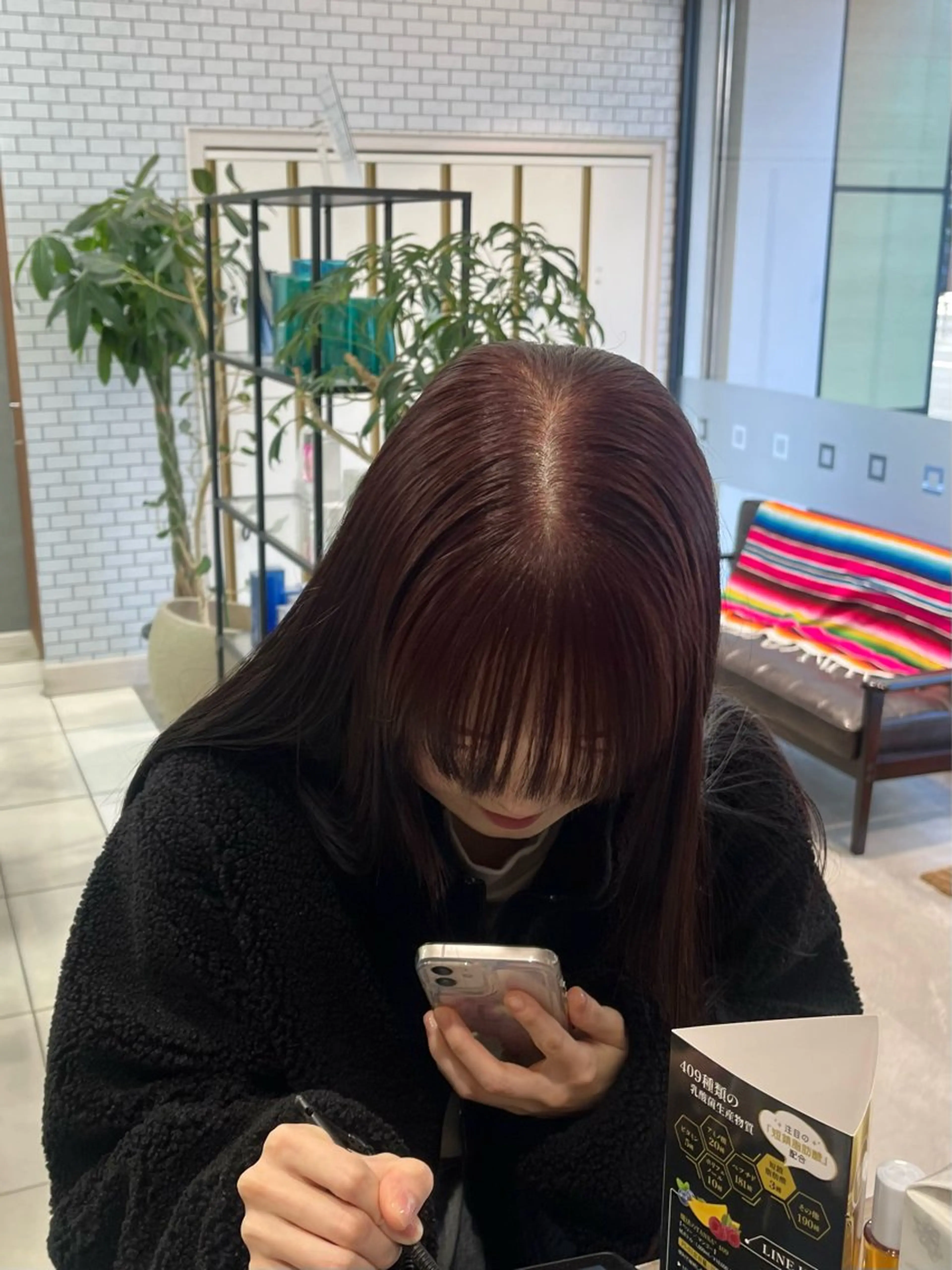 カラー レッドカラー ヘアカラー ブリーチなしダブル カラー/暖色/麻咲のヘアスタイル