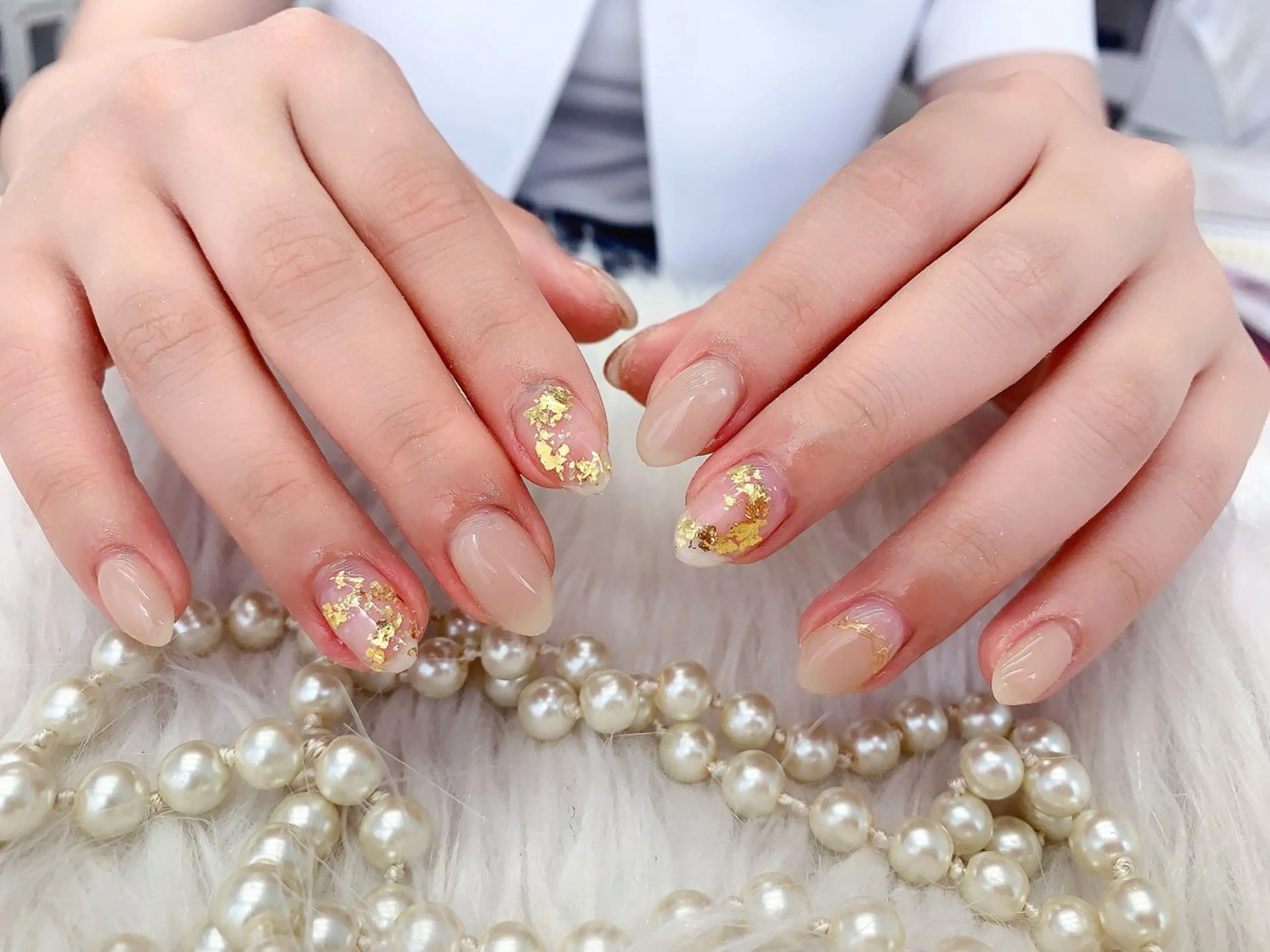 ネイル 桜ネイル フットネイル ジェルネイル 韓国ネイル ラメ(グリッター) ハンドネイル ネイルサロンAiri 長さ出し·シンプルのネイルデザイン