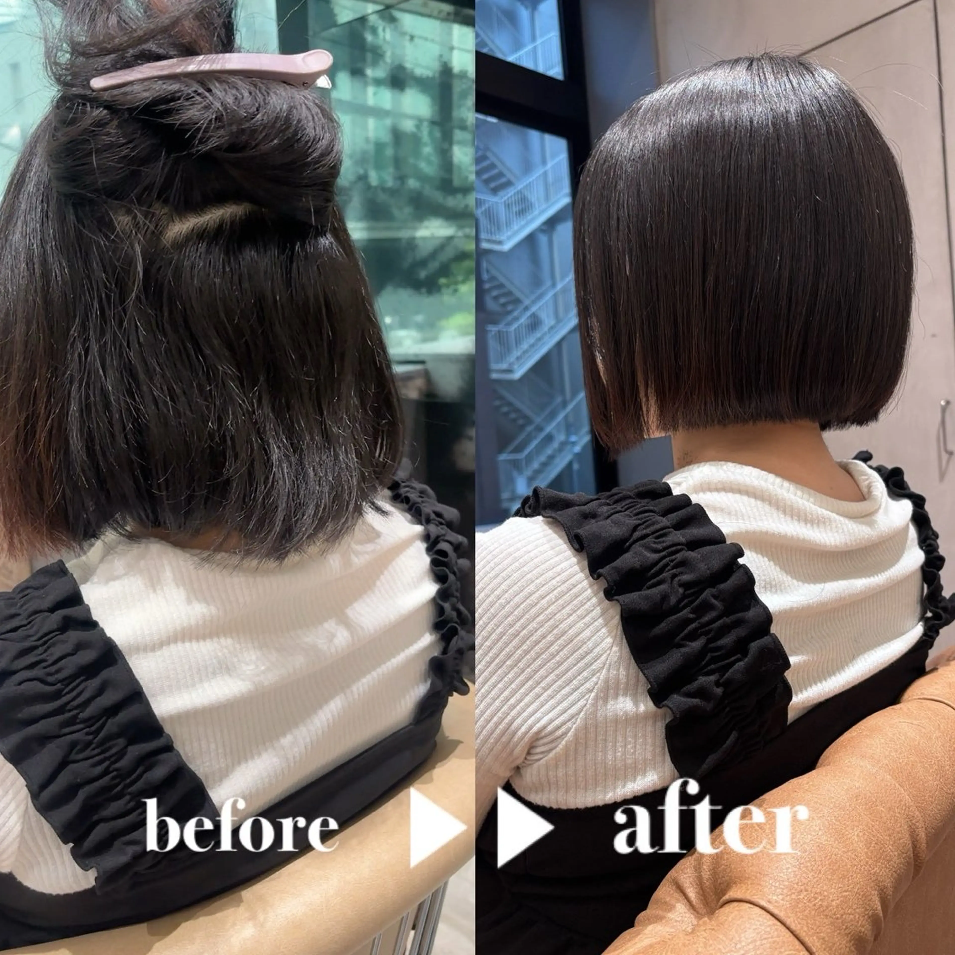 ミディアム カット 縮毛矯正 トリートメント Lond robinのヘアスタイル