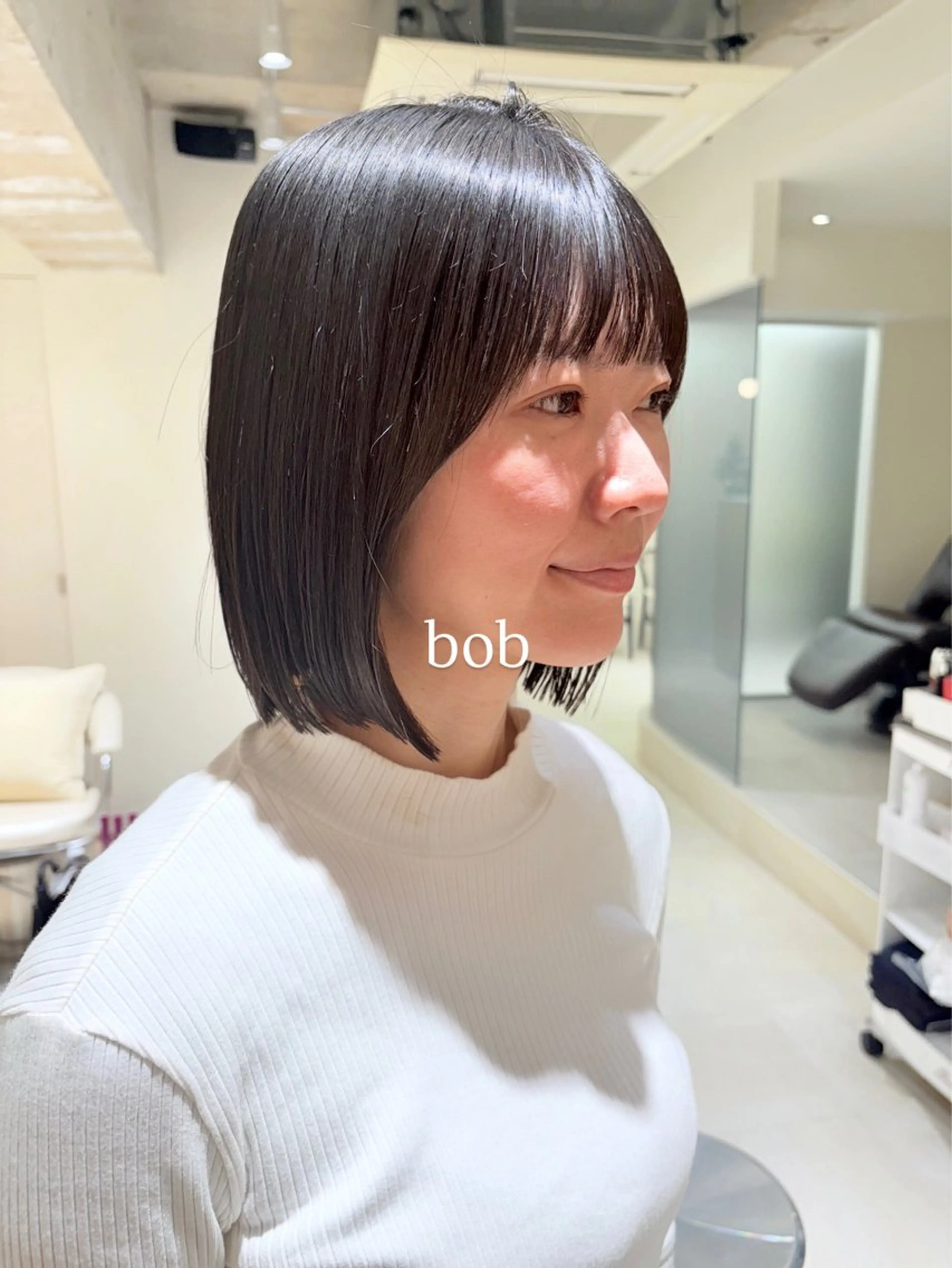 ショート ボブレイヤー ボブ レイヤーカット サイドバング 🫧ナギサ/本厚木/ ボブ/ミディアム🫧のヘアスタイル