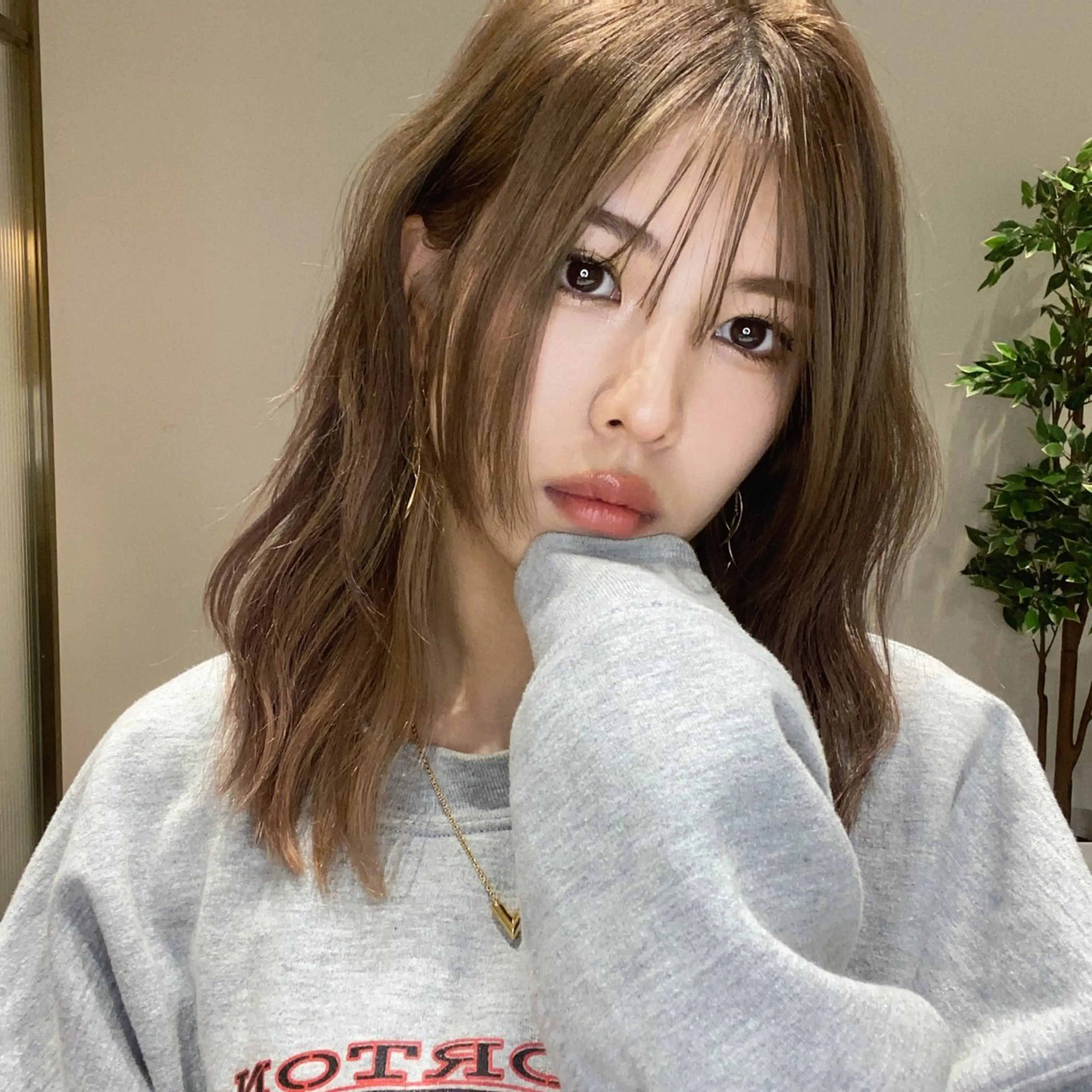 セミロング カラー パーマ ヘアアレンジ セミロングパーマ ボブ 姫カット レイヤーカット カット 小野寺瑞希 /最小顔カットのヘアスタイル