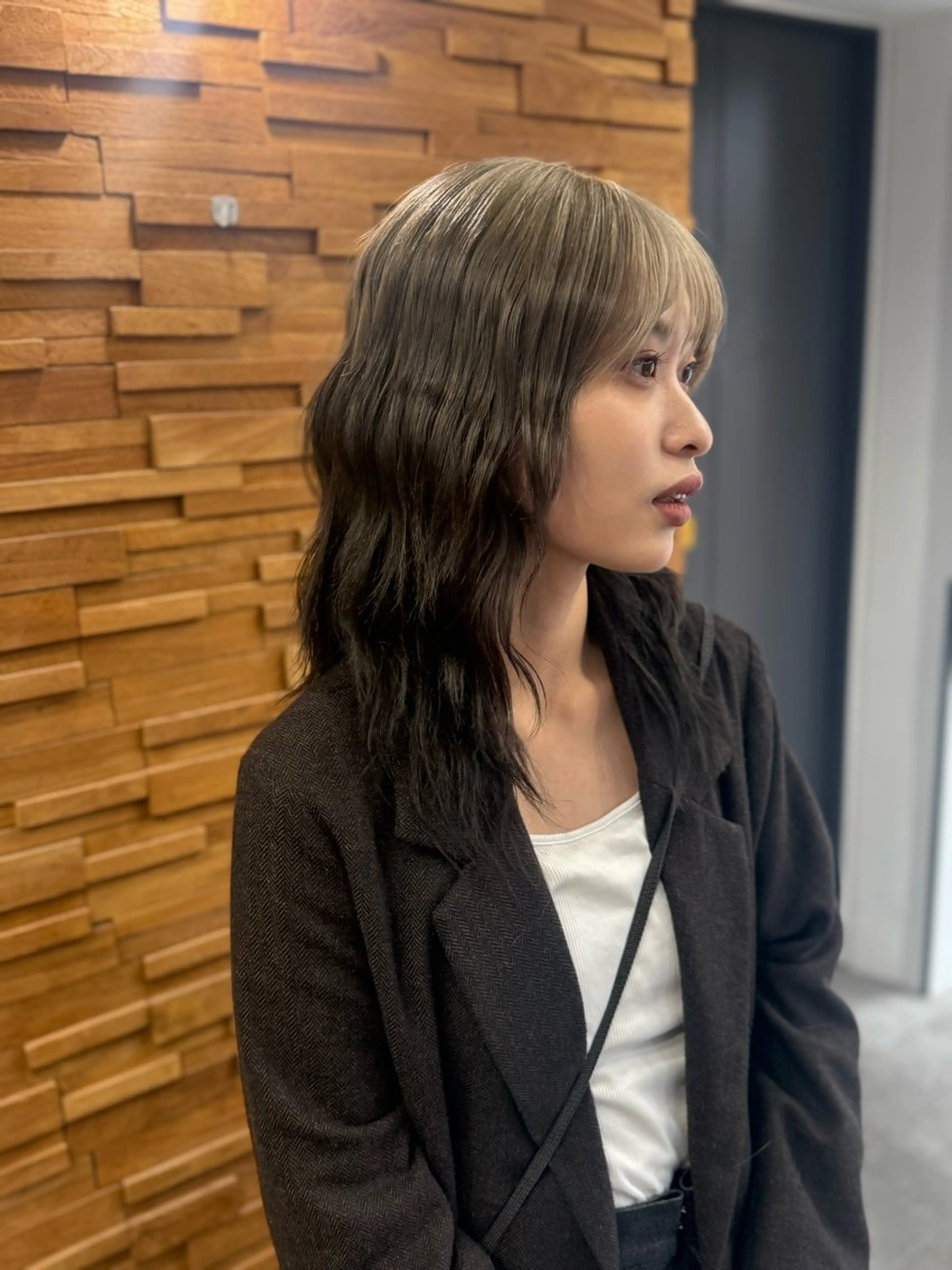 セミロング カット ヘアカラー ハイトーン/エクステ 横浜/RIEのヘアスタイル