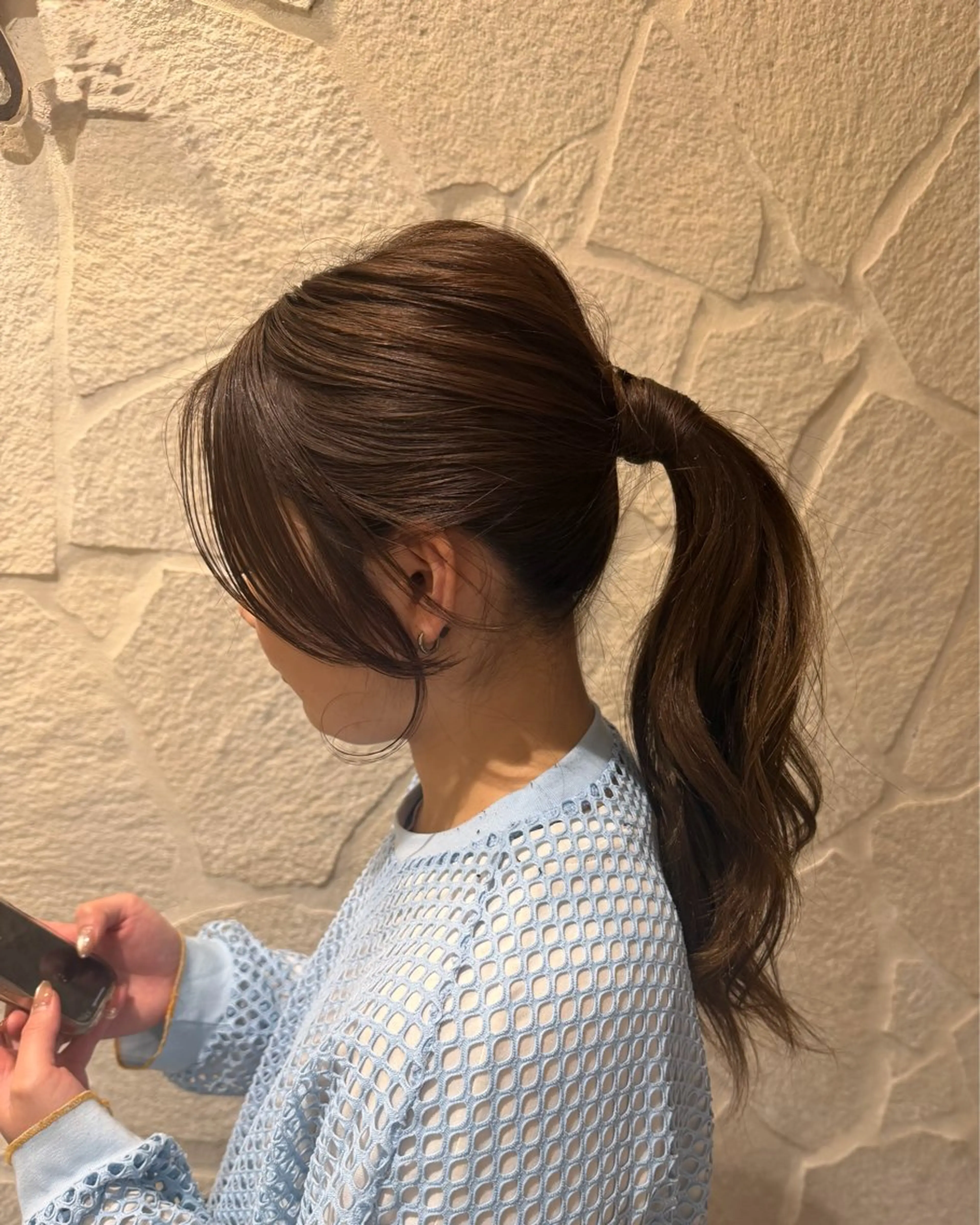 ロング ヘアアレンジ ポニーテール カット ヘアセット 吉川沙知 /ナチュラルカラーのヘアスタイル