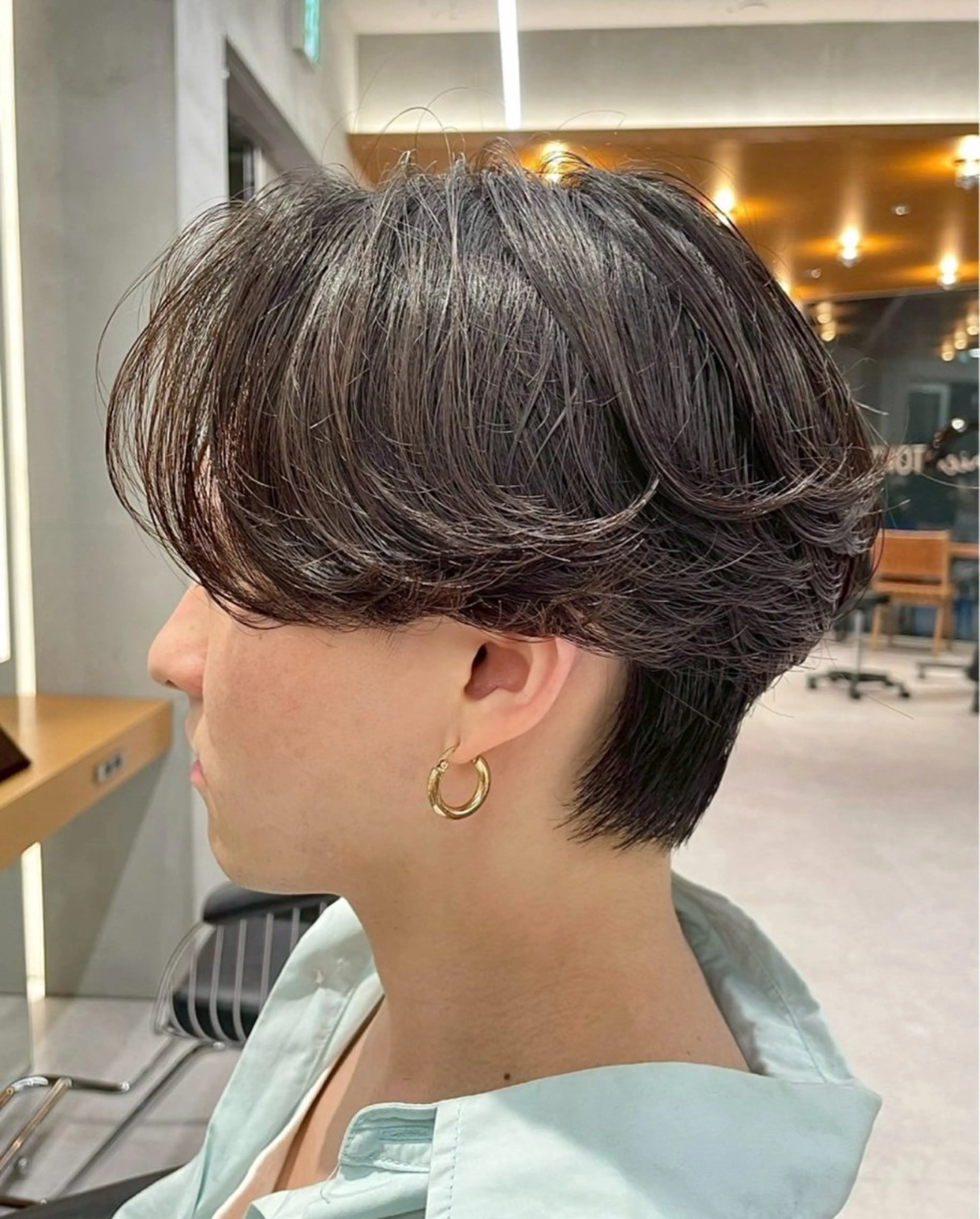 パーマ メンズ ブリーチ/ウルフ/ スパイキーショートのヘアスタイル