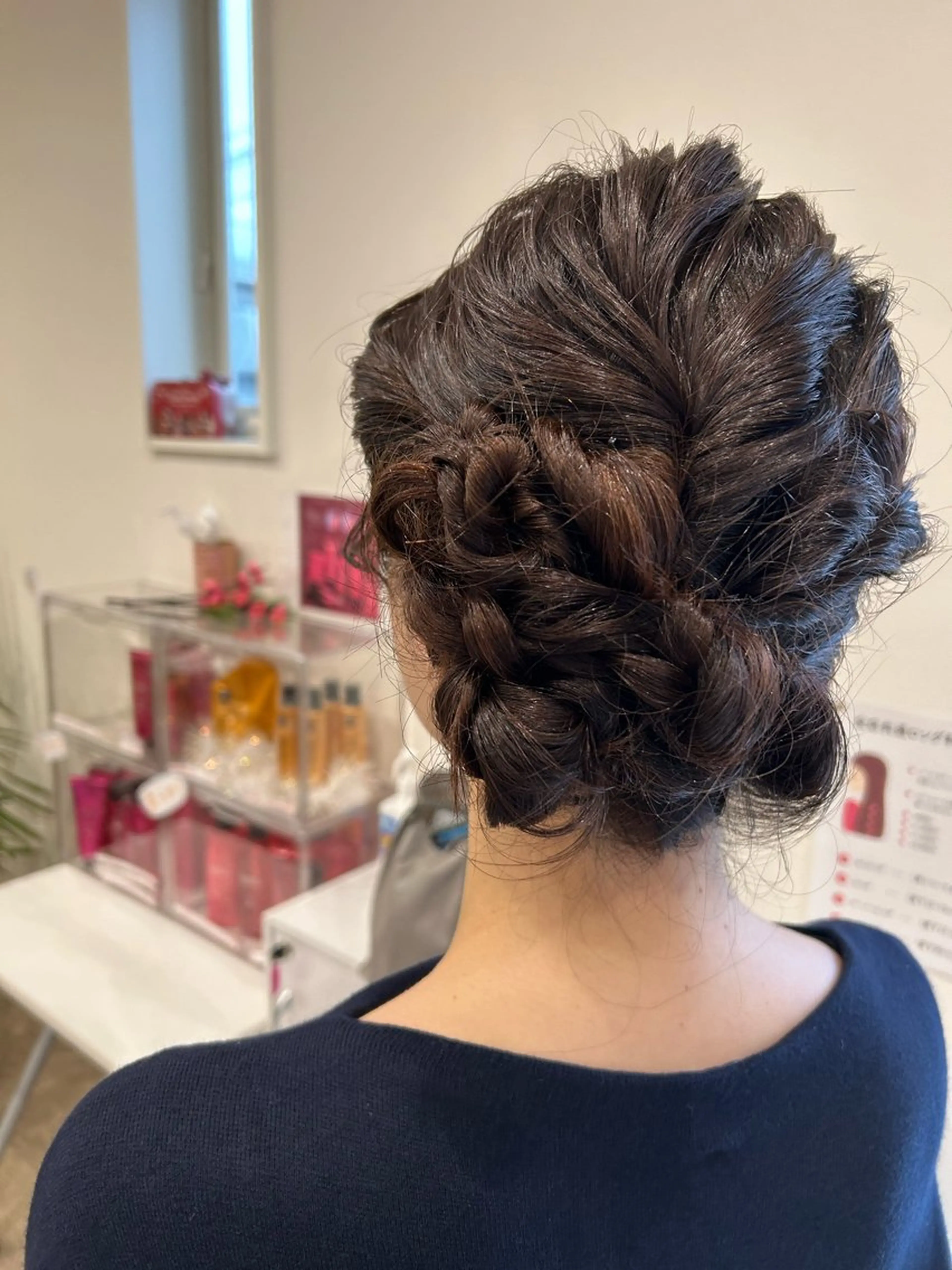 セミロング ヘアアレンジ 結婚式・ブライダル アミオーガニック カラーのヘアスタイル