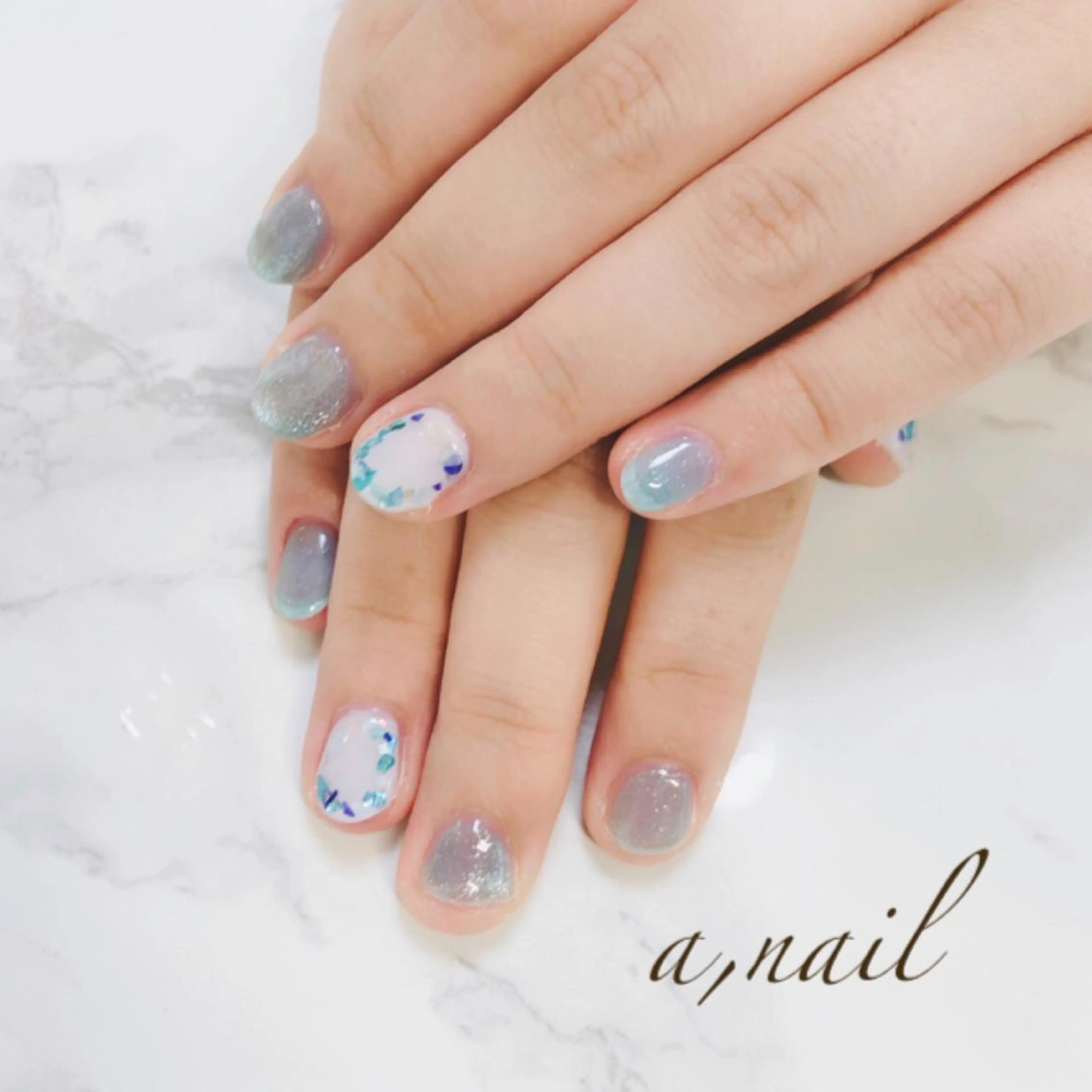ネイル フットネイル ジェルネイル グラデーション マグネットネイル オフィスネイル ハンドネイル ネイルサロン エーネイルのネイルデザイン