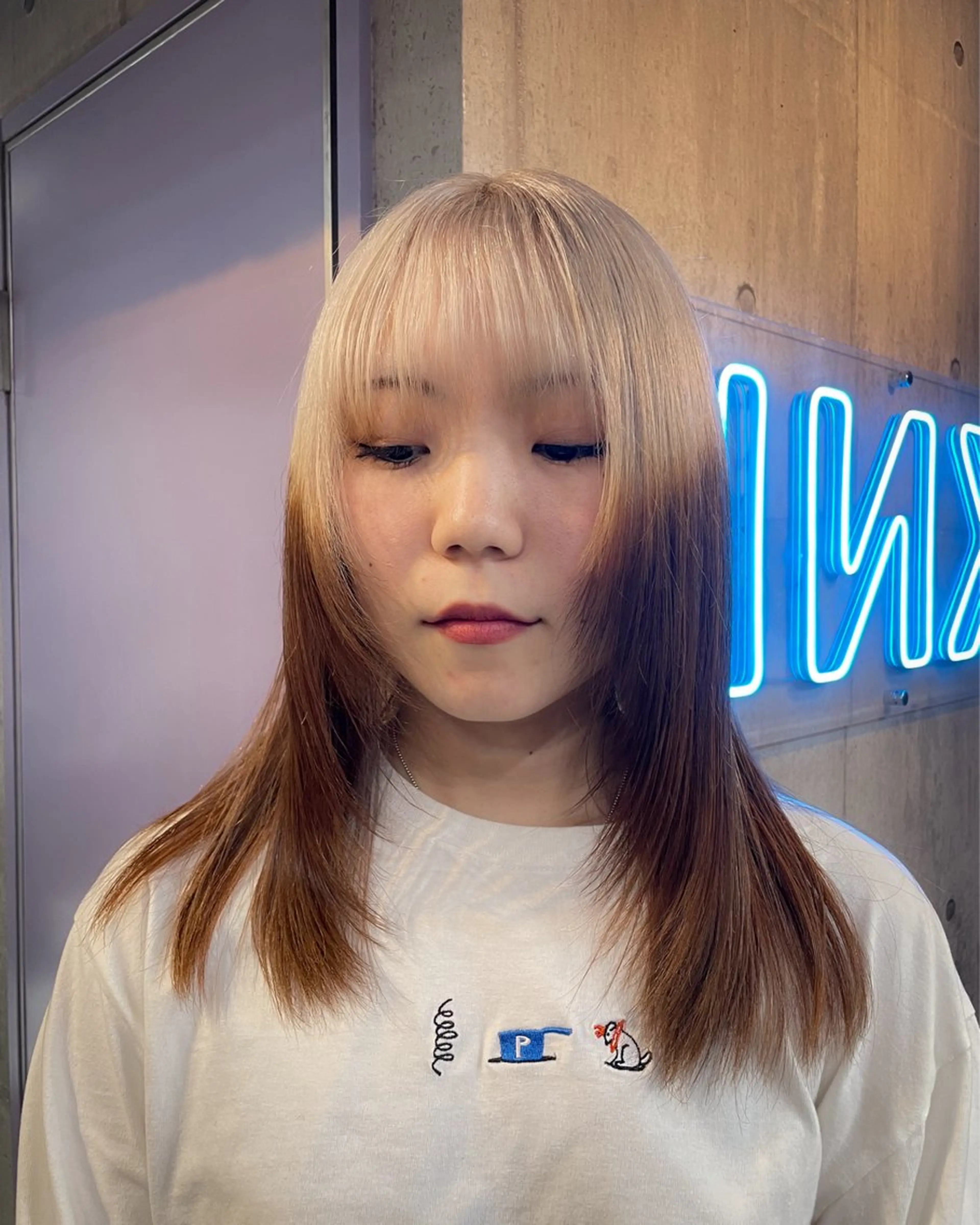 セミロング ヘアカラー ハイトーン/ブリーチ /ウルフ⛓️MAKIのヘアスタイル