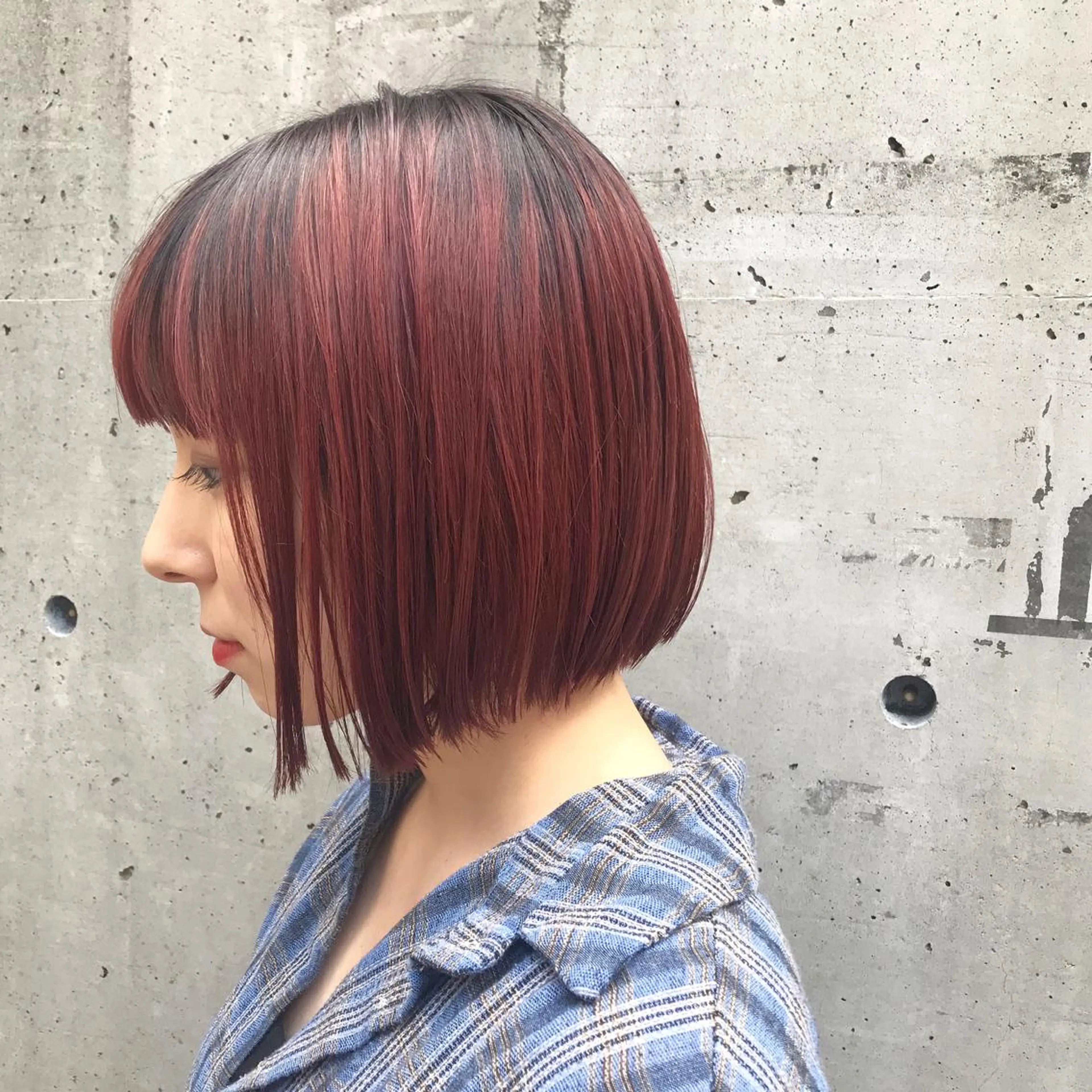 ミディアム カラー ボブ 外国人風カラー emme エミィ/立川のヘアスタイル