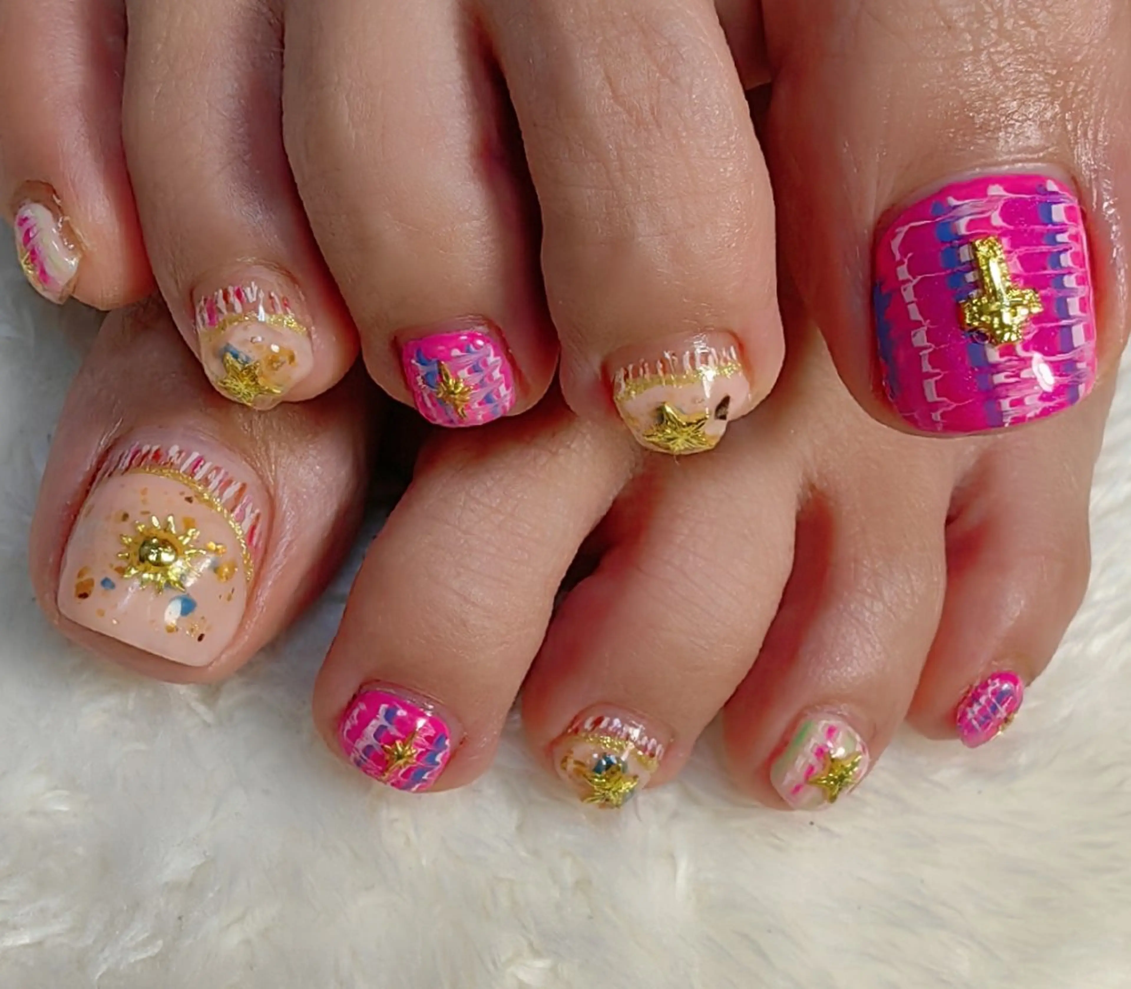 ネイル ピーコックネイル フットネイル reve あやののネイルデザイン