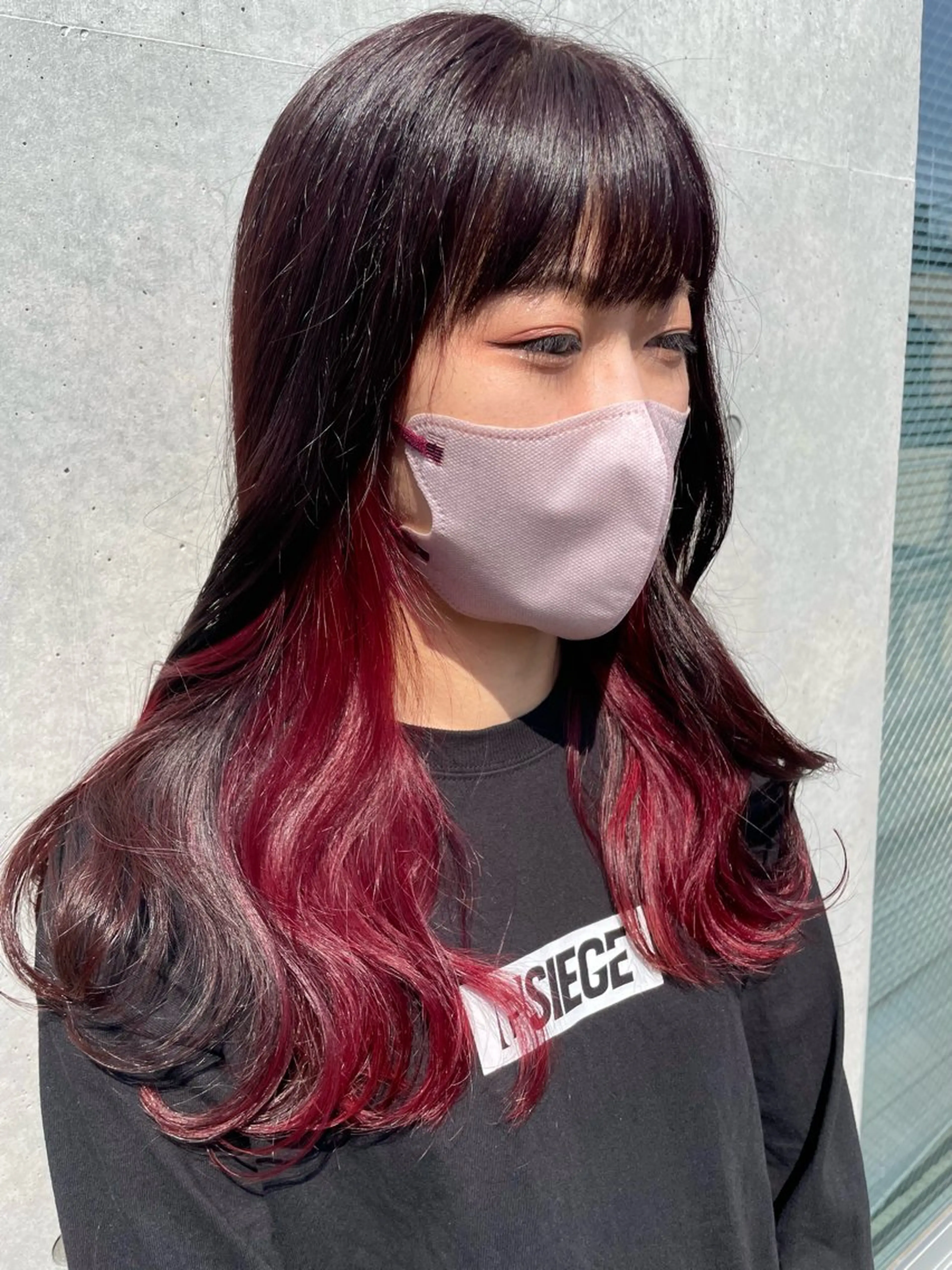 ミディアム カラー インナーカラー 推し ブリーチ  髪質改善のヘアスタイル