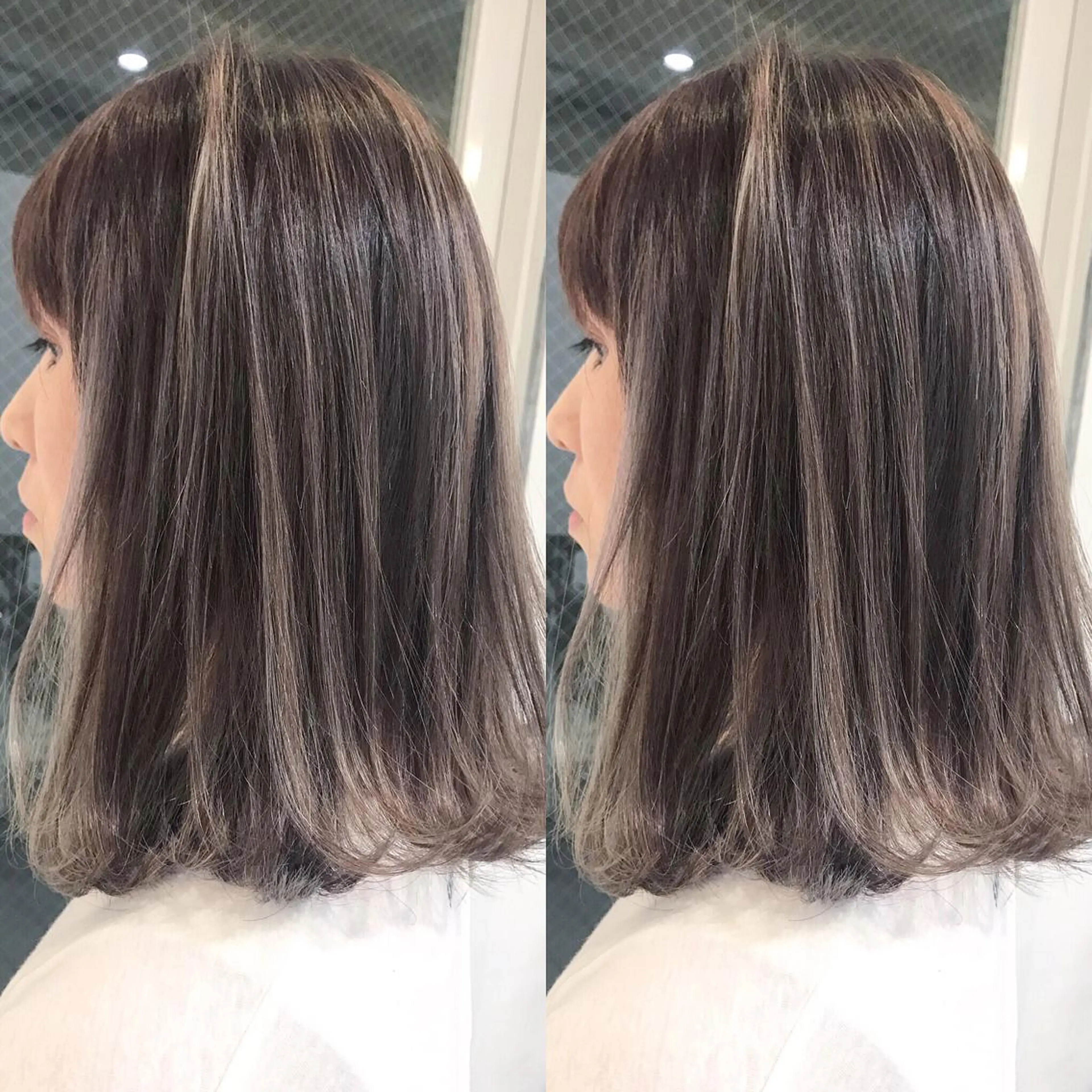 ミディアム カラー ヘアアレンジ ヘアカラー トリートメント 縮毛矯正 髪質改善寺坂雄飛💐のヘアスタイル