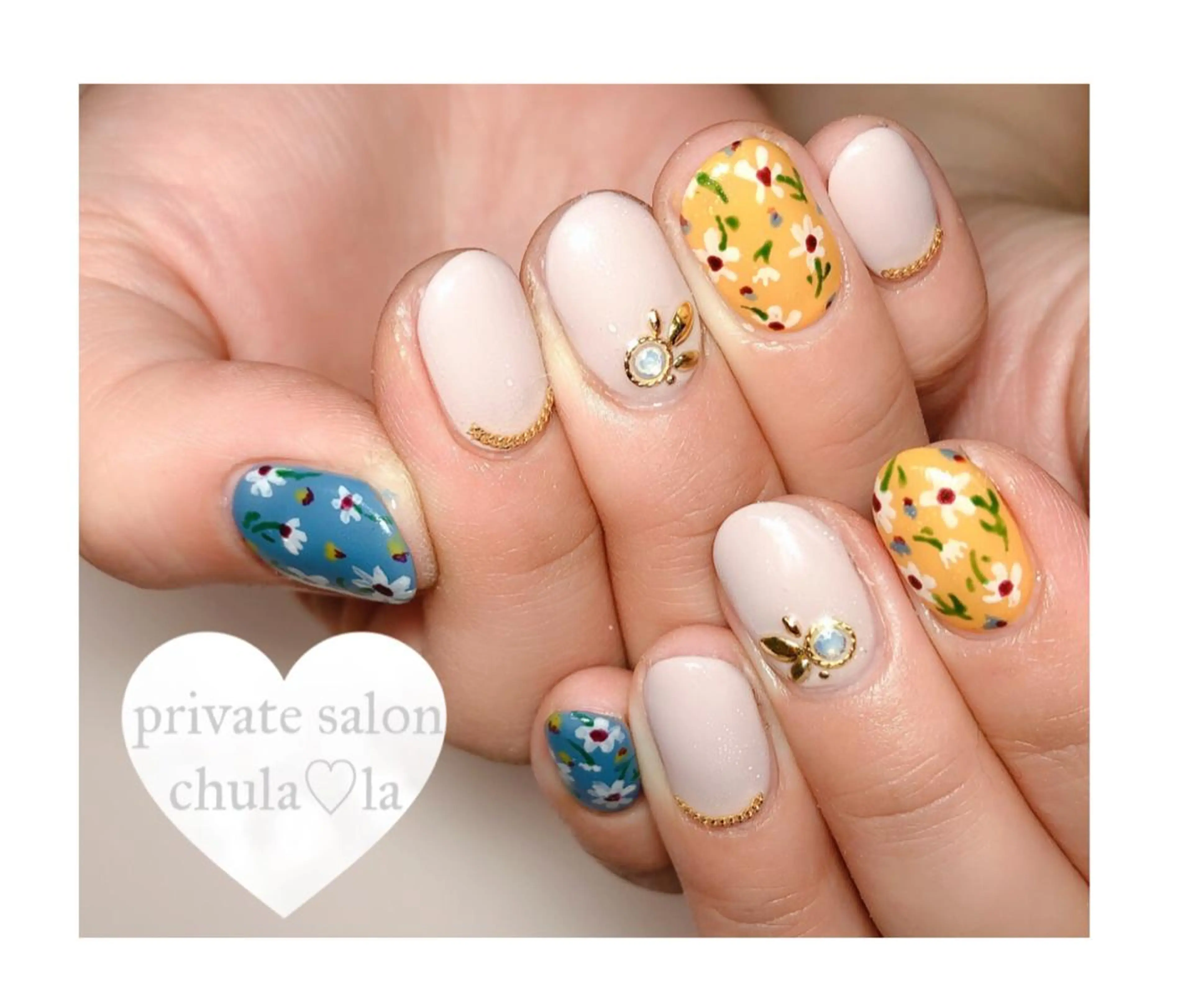 ネイル フラワーネイル 春ネイル 夏ネイル Chula♡la 豊見城市高安のネイルデザイン