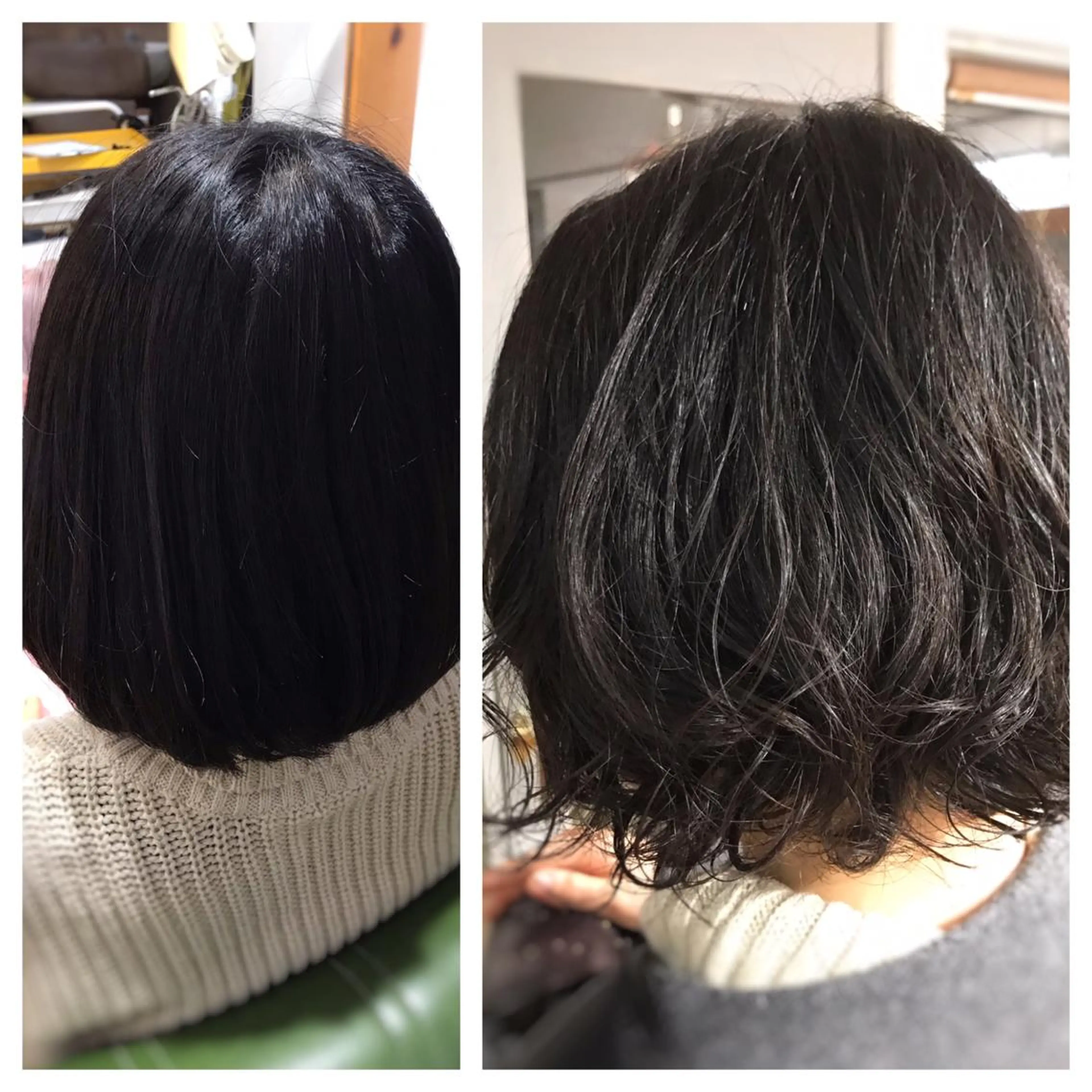 ミディアム ミディアムパーマ ボブ ハイライト 代表　しみず としやのヘアスタイル