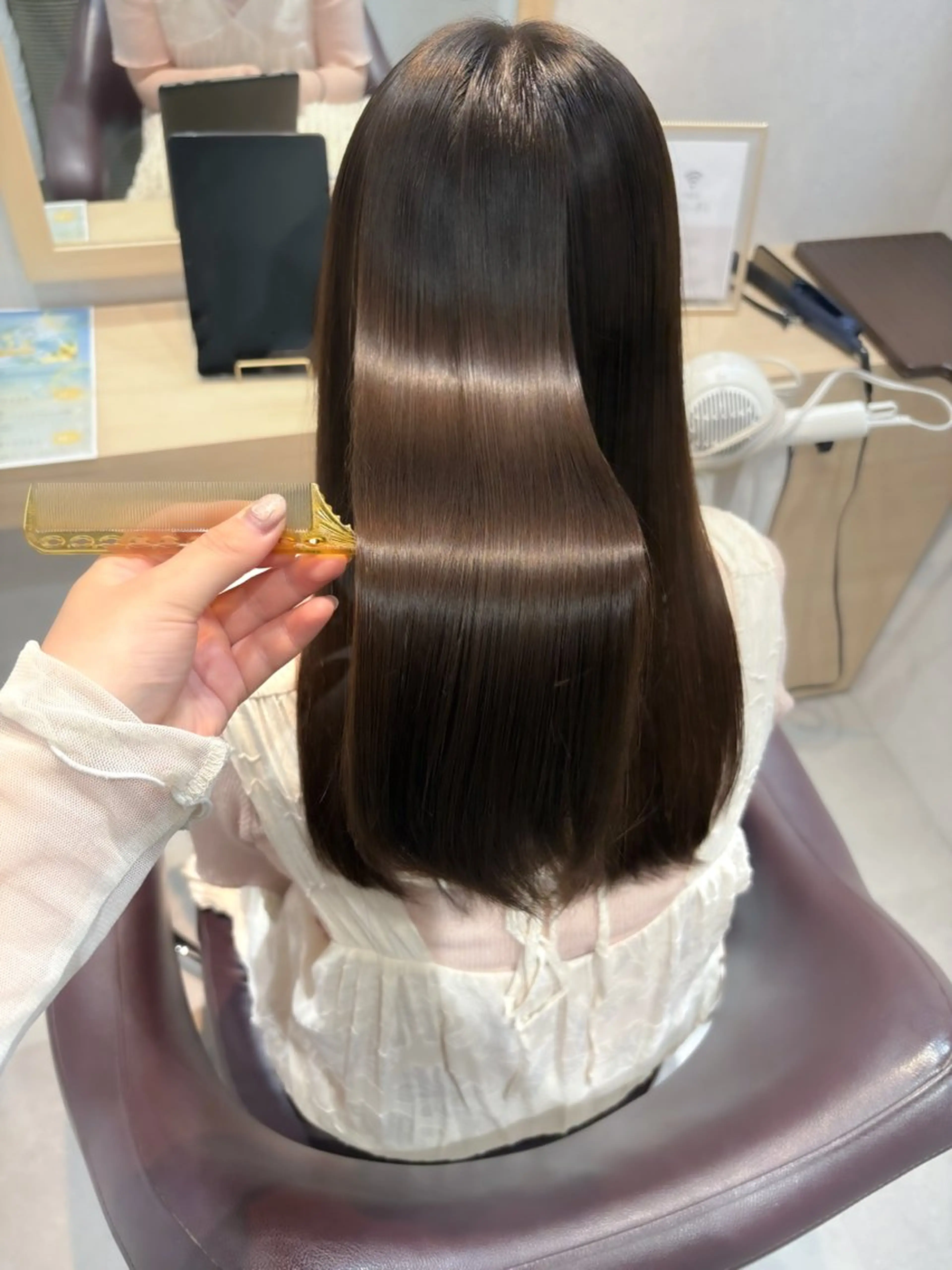 ロング カット 縮毛矯正 トリートメント 透明感/チョコカラー 💍TAMA💍のヘアスタイル