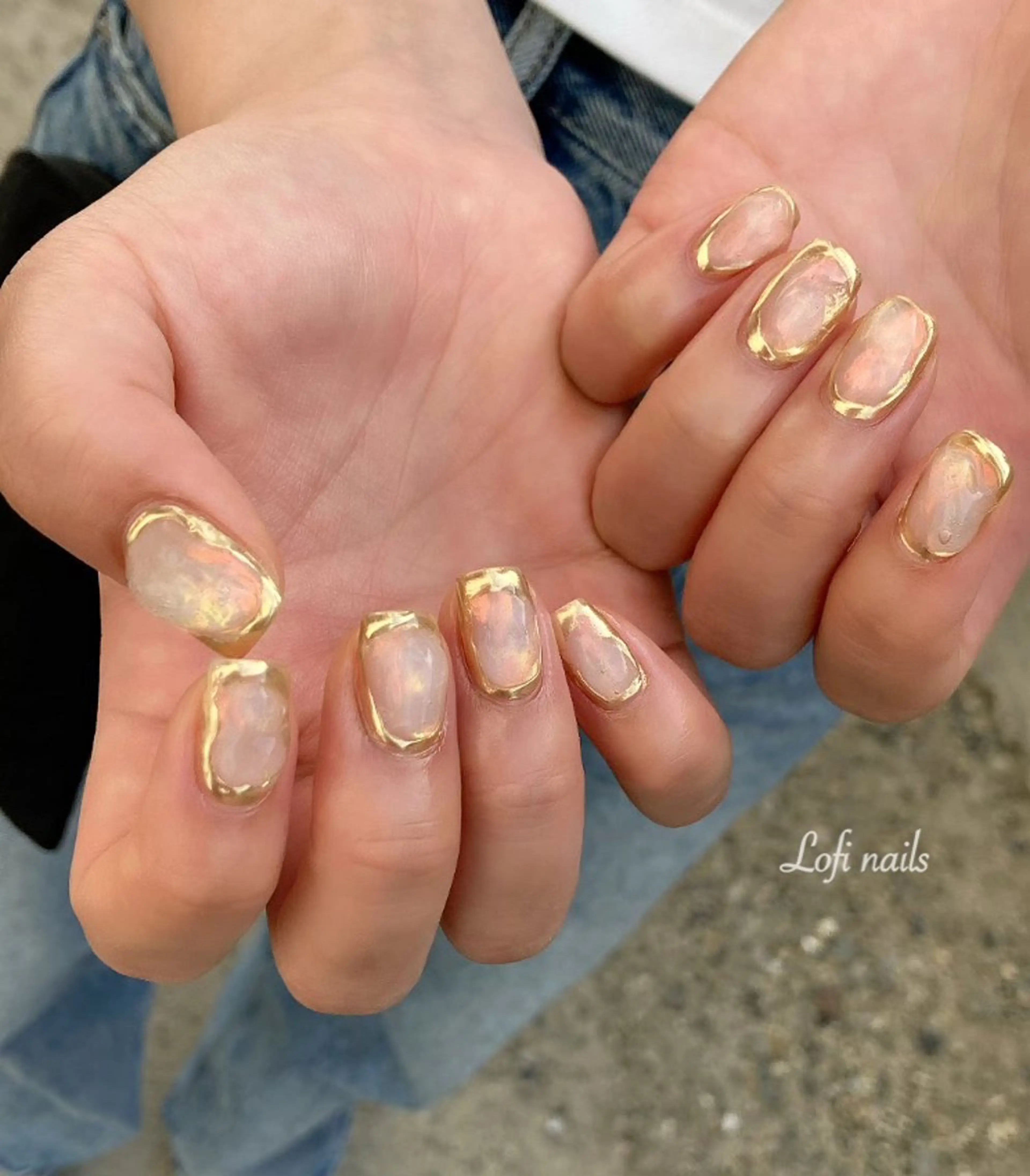 ネイル オーロラネイル ハンドネイル Lofi nails ゆきこのネイルデザイン