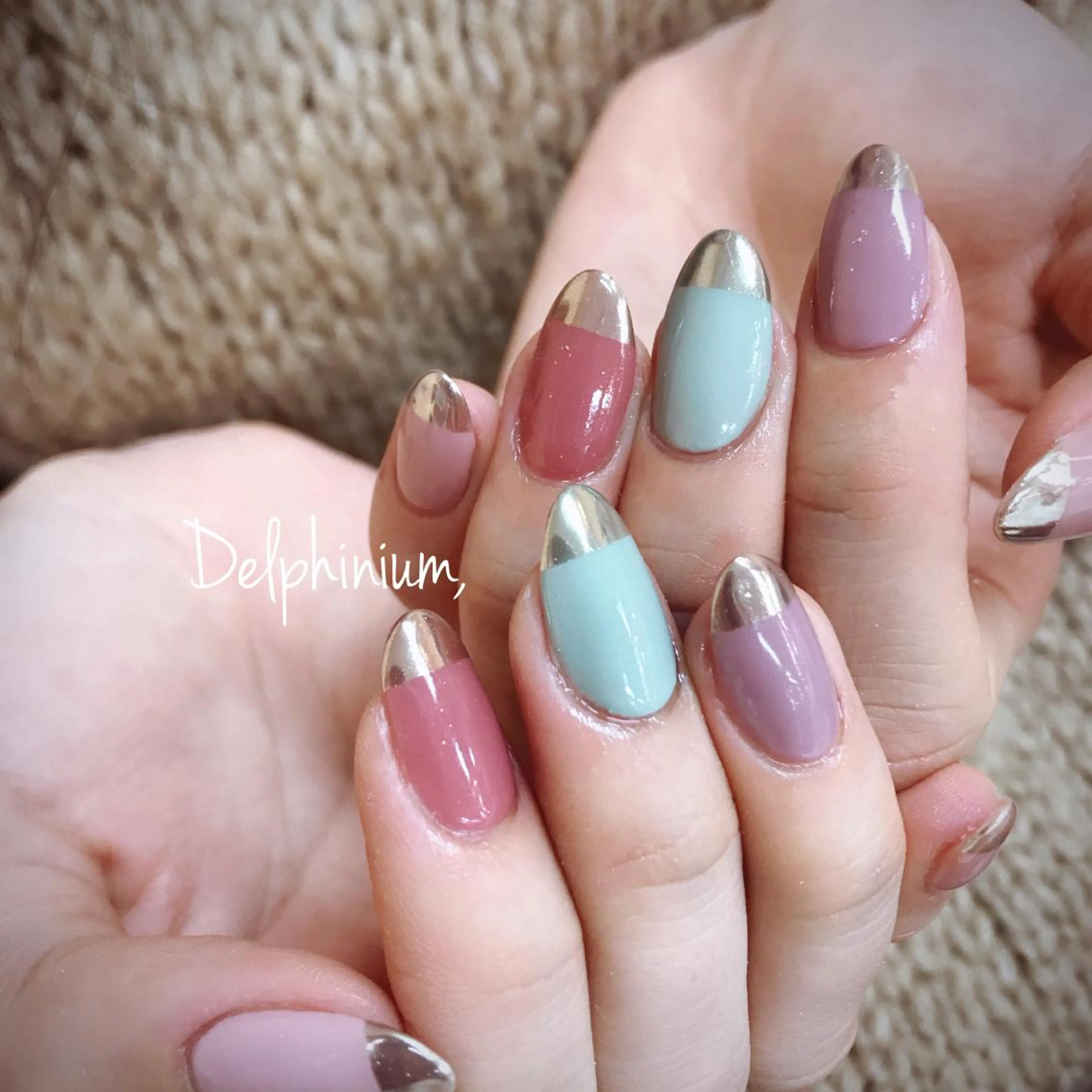 【オフありの方はこちら】ベースカラー込ミラーネイルフレンチコース♡クチコミ頂ける方は¥500オフ♡の写真