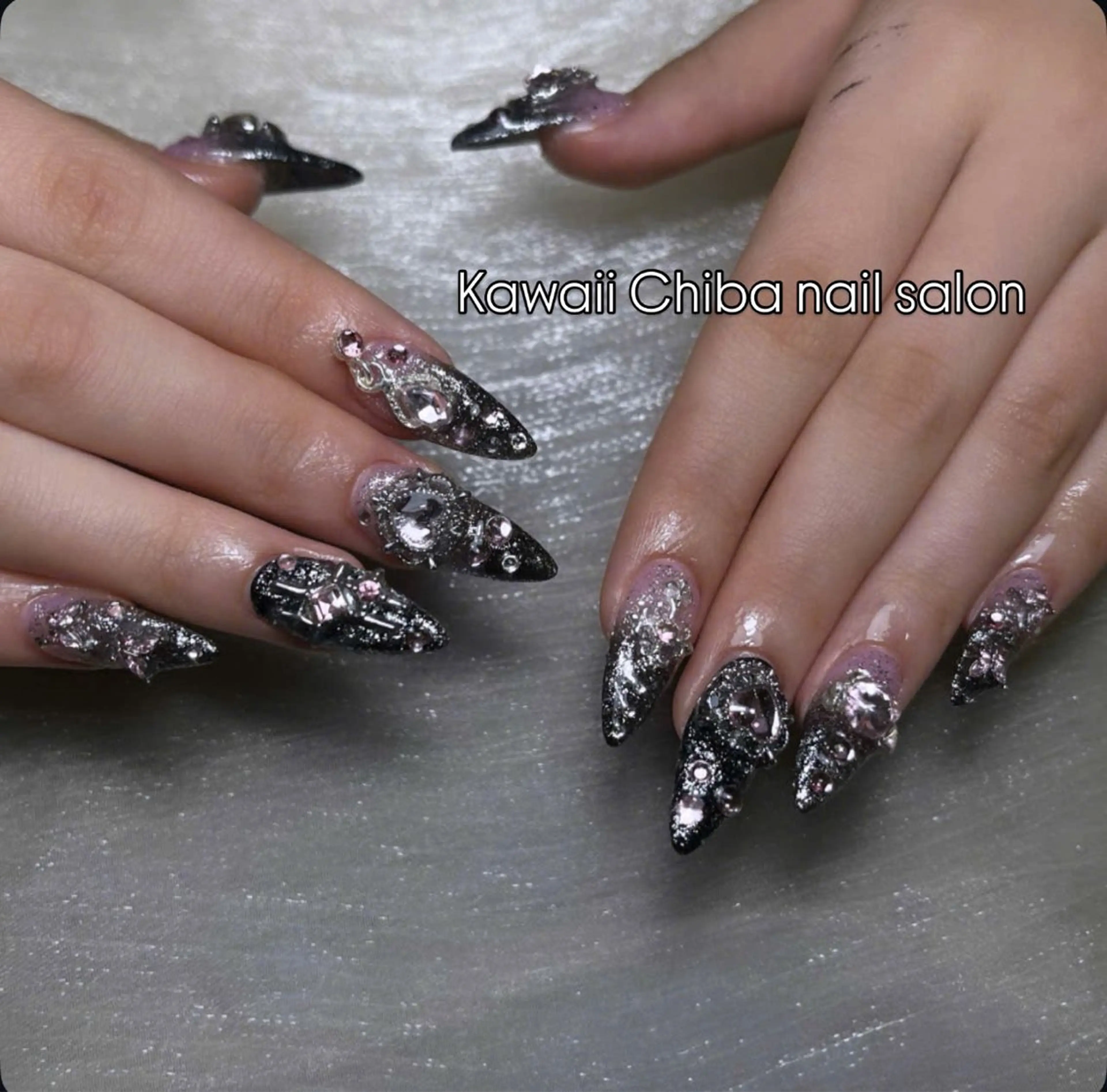 ネイル アートネイル ジェルネイル ガーリー ハート キラキラネイル Kawaii _Nailのネイルデザイン