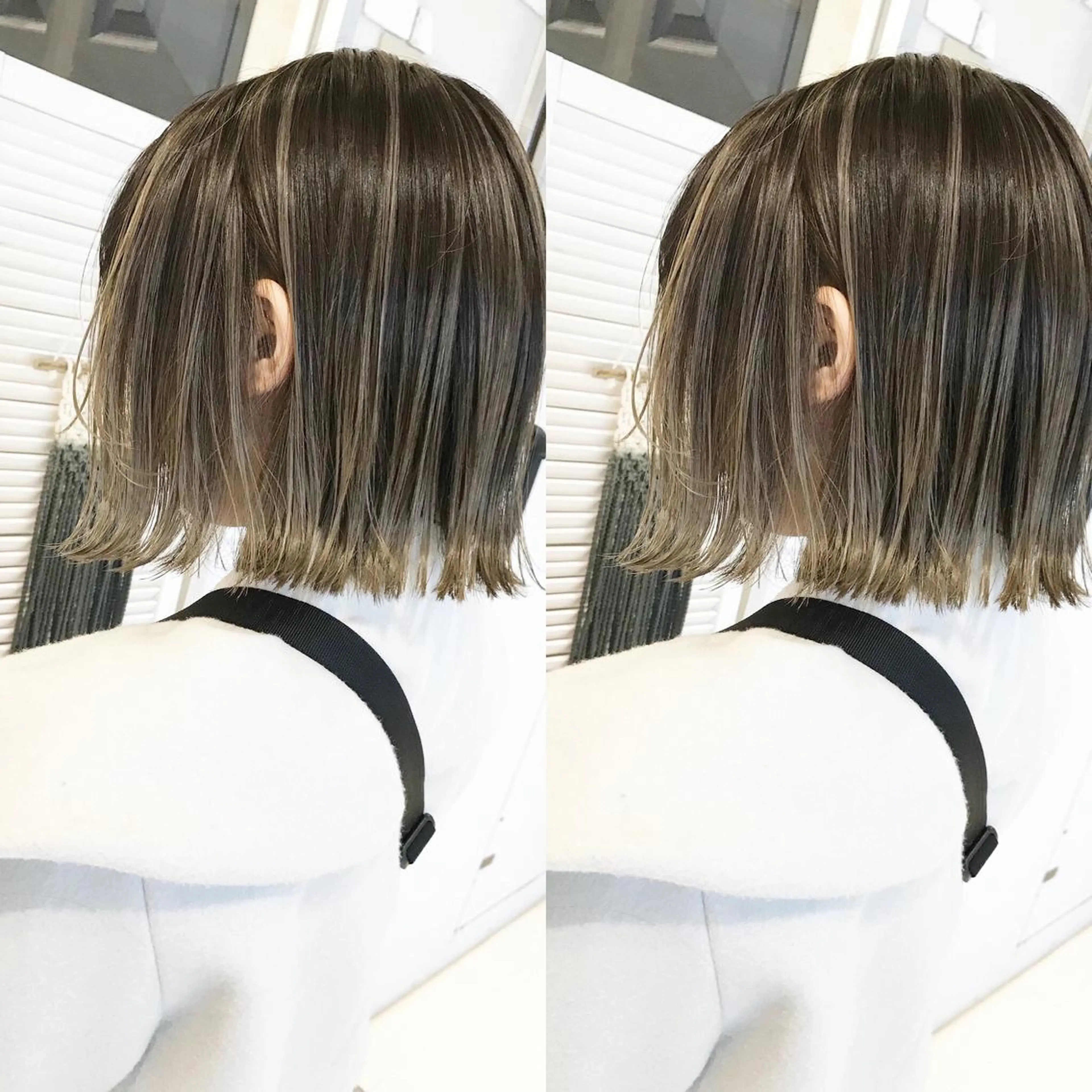 ミディアム カラー ブリーチカラーレイヤ ーカット🦋annaのヘアスタイル