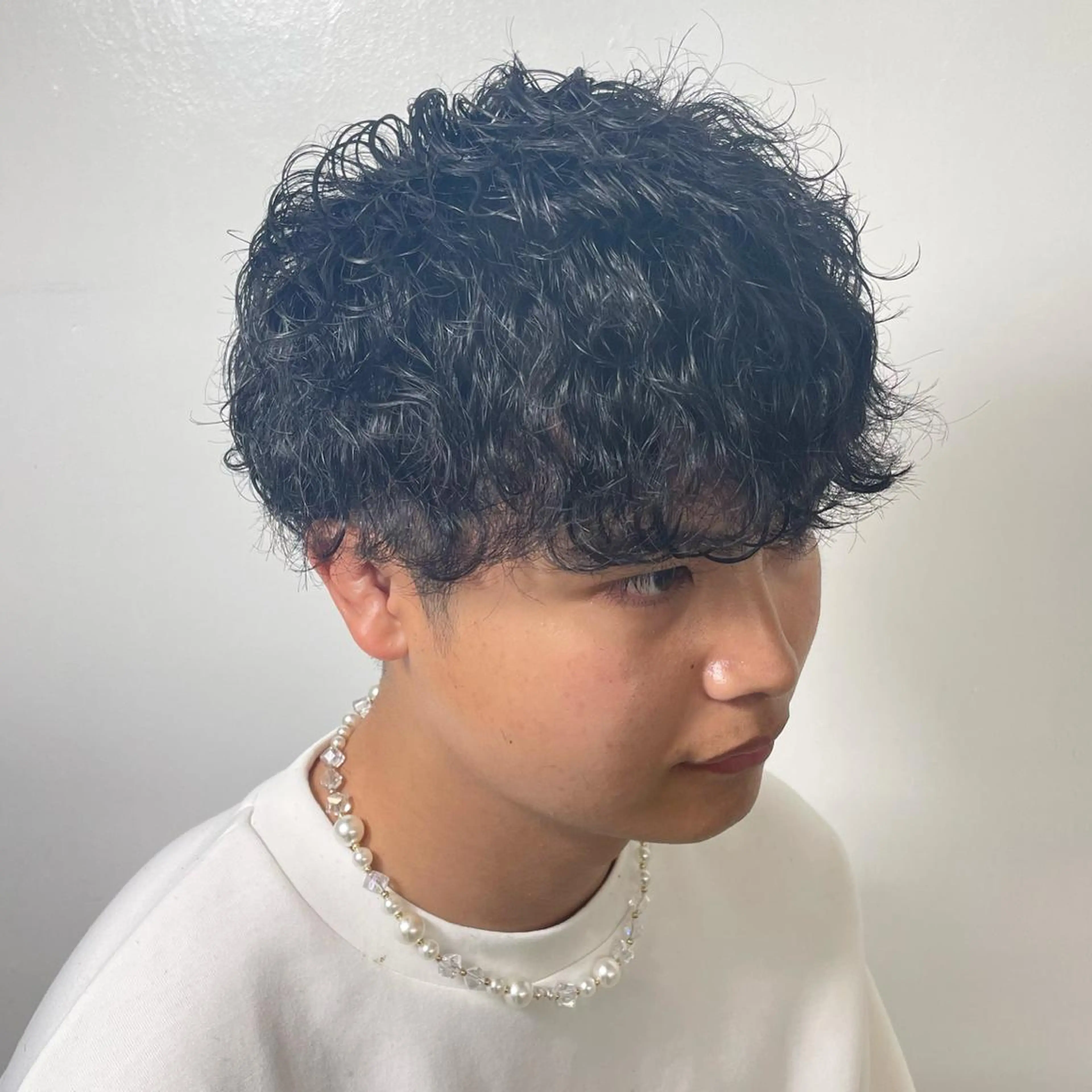 ミディアム パーマ メンズ 波巻きパーマ 【柏メンズパーマ職人 】店長　KAZUMAのヘアスタイル