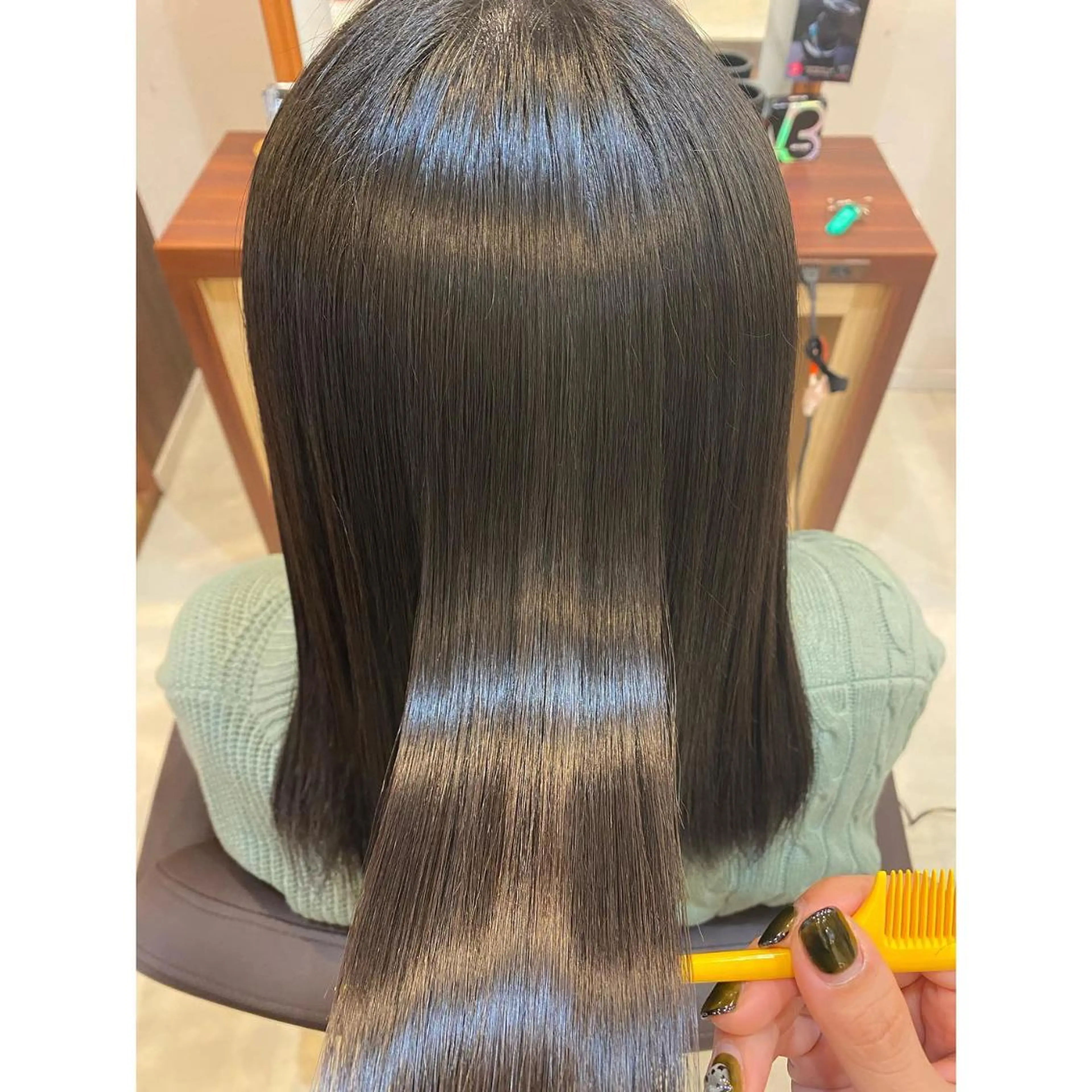 ミディアム カラー パーマ ストレートパーマ オーガニックカラー/ 髪質改善/暗髪/ボブのその他イメージ