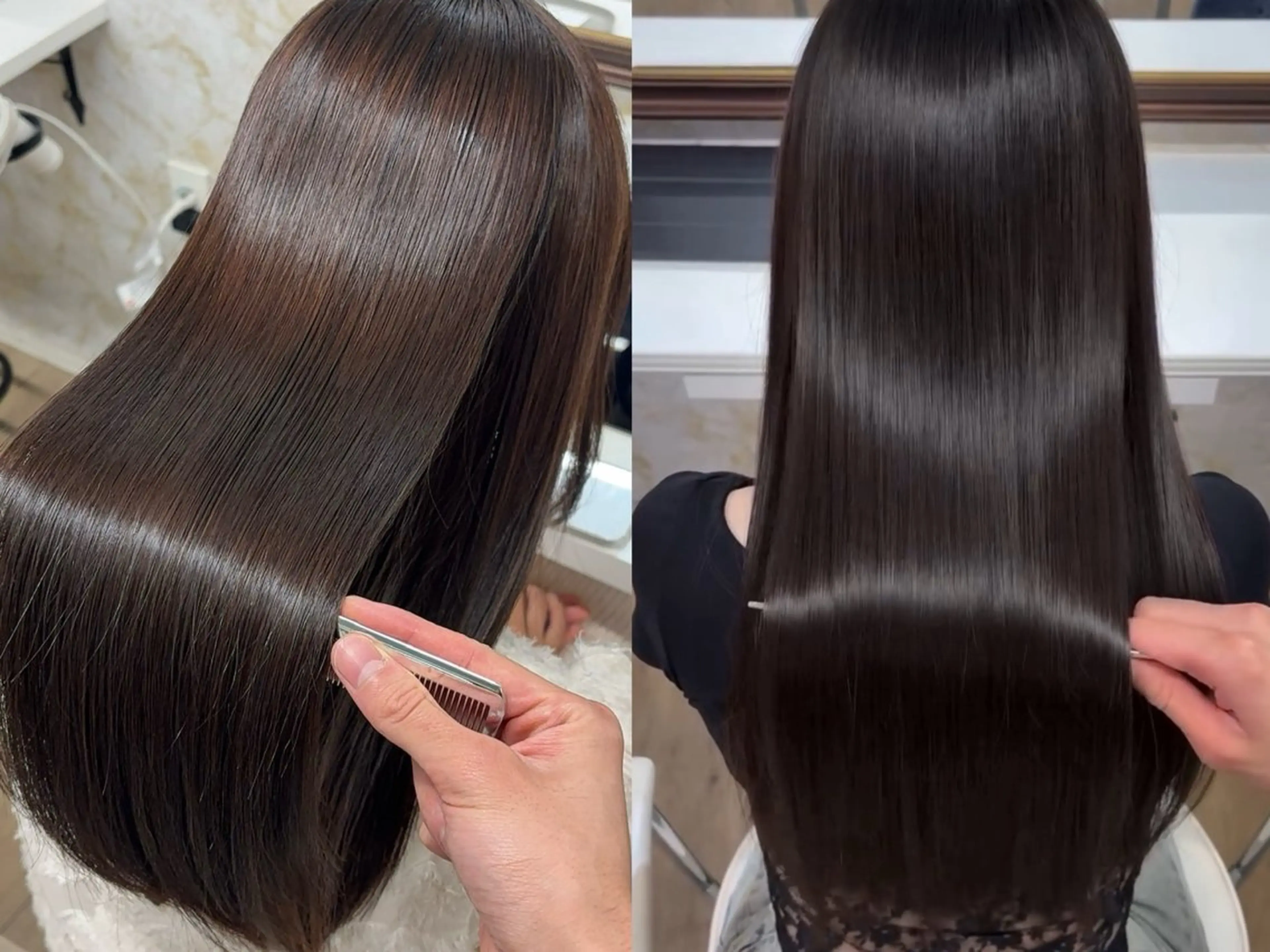 ロング カラー カット ヘアカラー 縮毛矯正 トリートメント FIGARO レイヤ ーカット/縮毛矯正のヘアスタイル