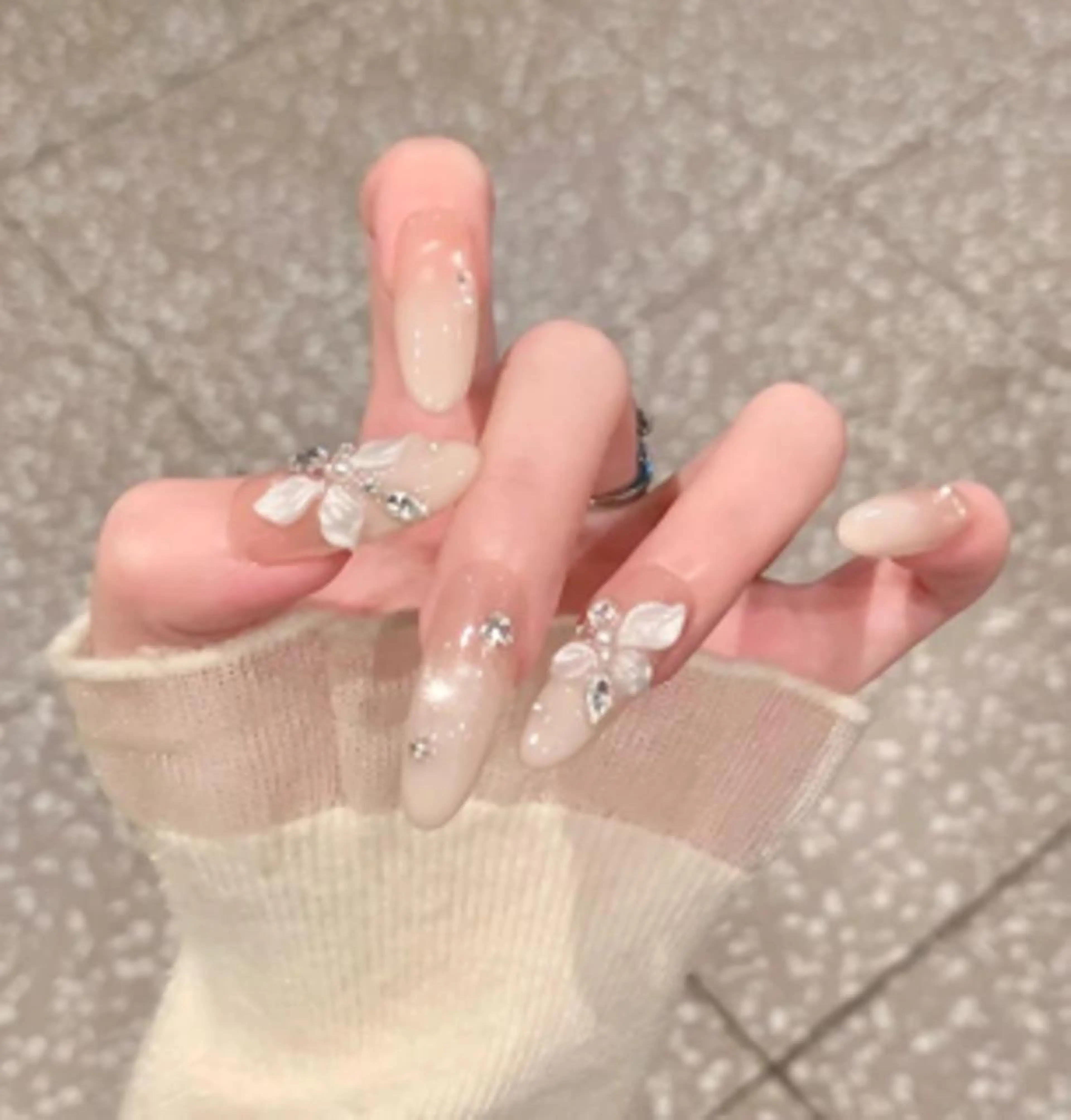 ネイル フレンチネイル ガラスフレンチ 韓国ネイル オフィスネイル ハンドネイル Haruki Nail Salonのネイルデザイン