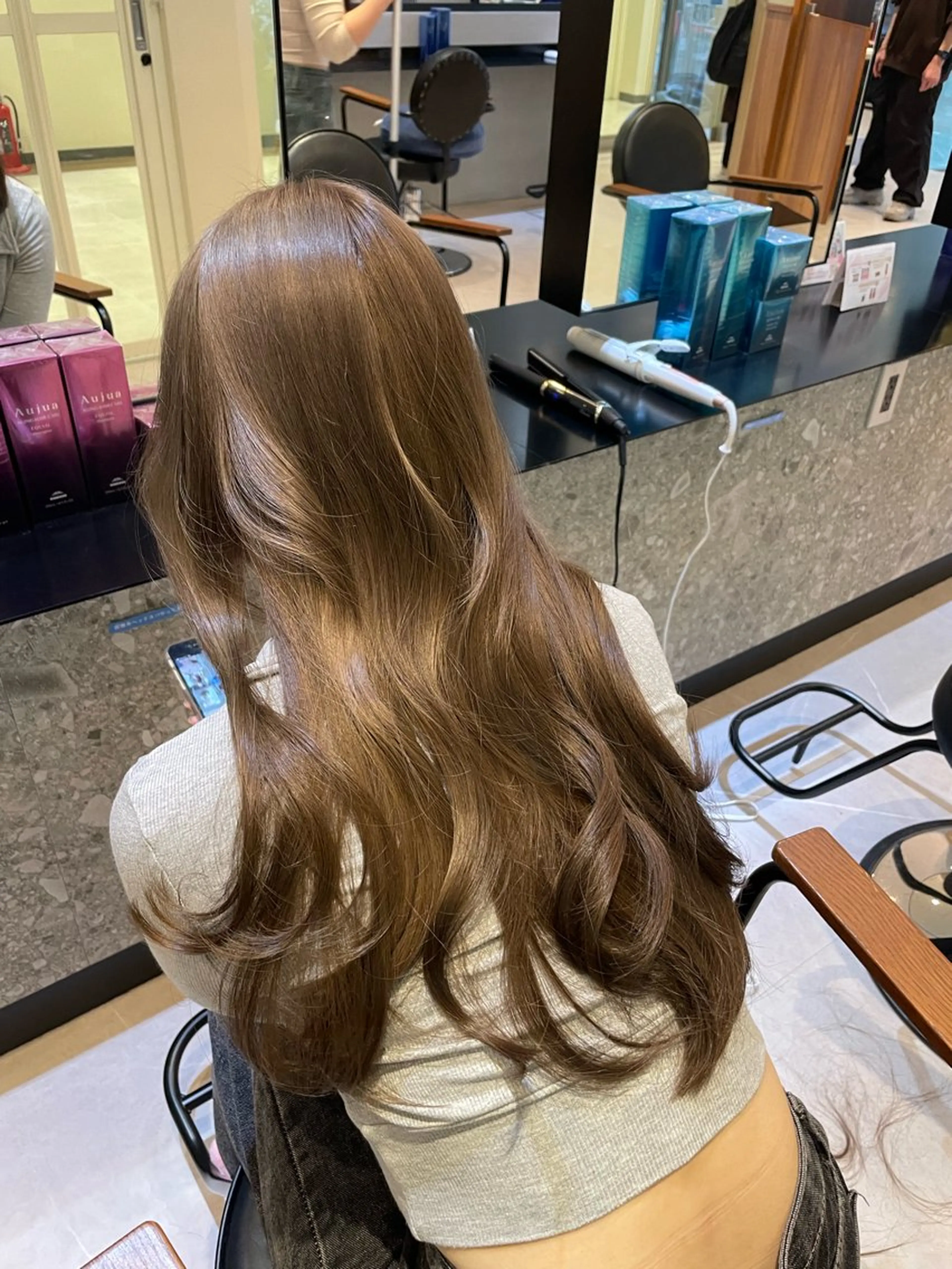 ロング カラー オリーブカラー🫒/ ハッシュカット/みゆのヘアスタイル