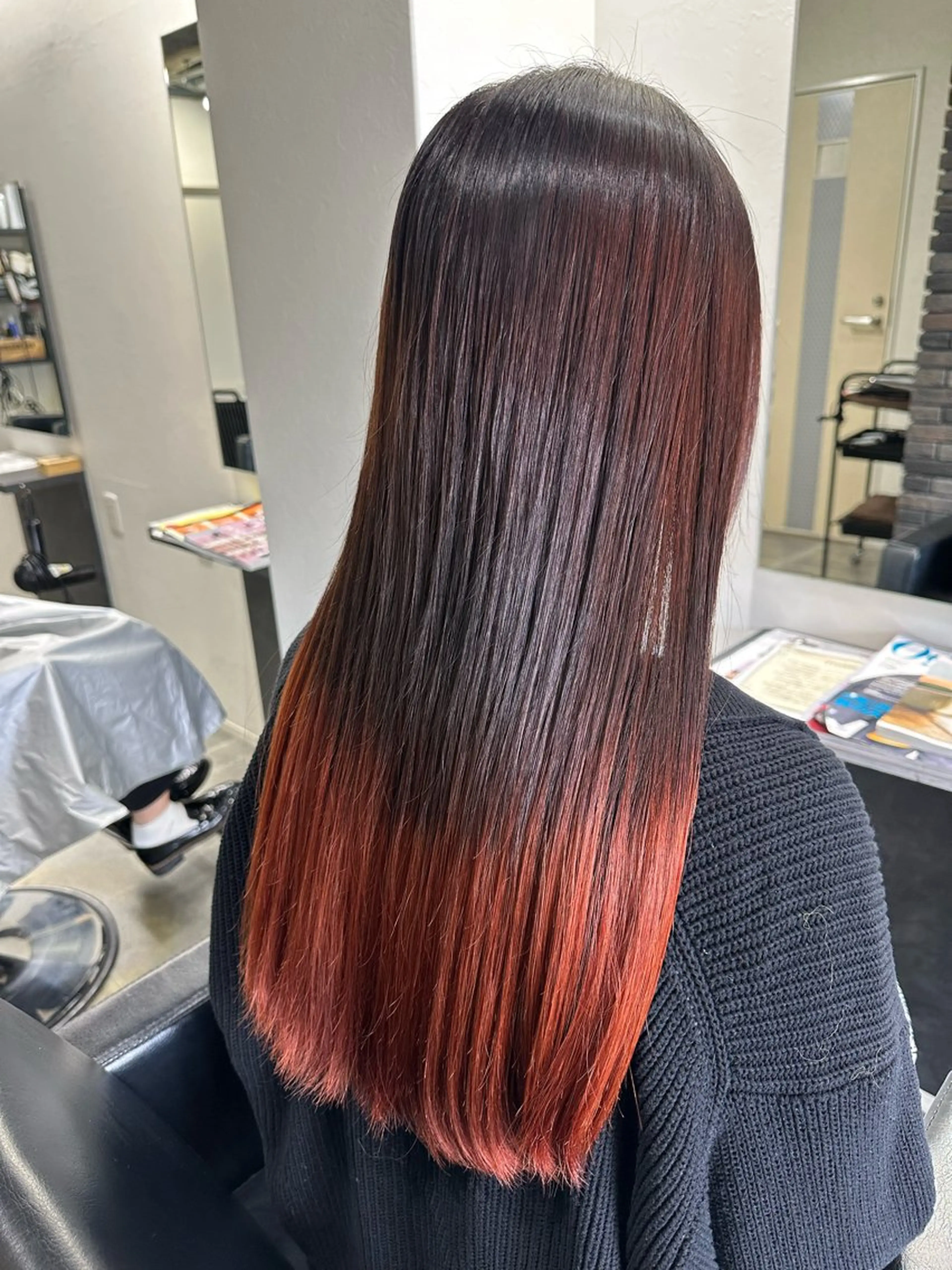 ロング アッシュ ボブ くびれヘア ハイライト 髪質改善 うる艶カラー美容師 ayumiのヘアスタイル