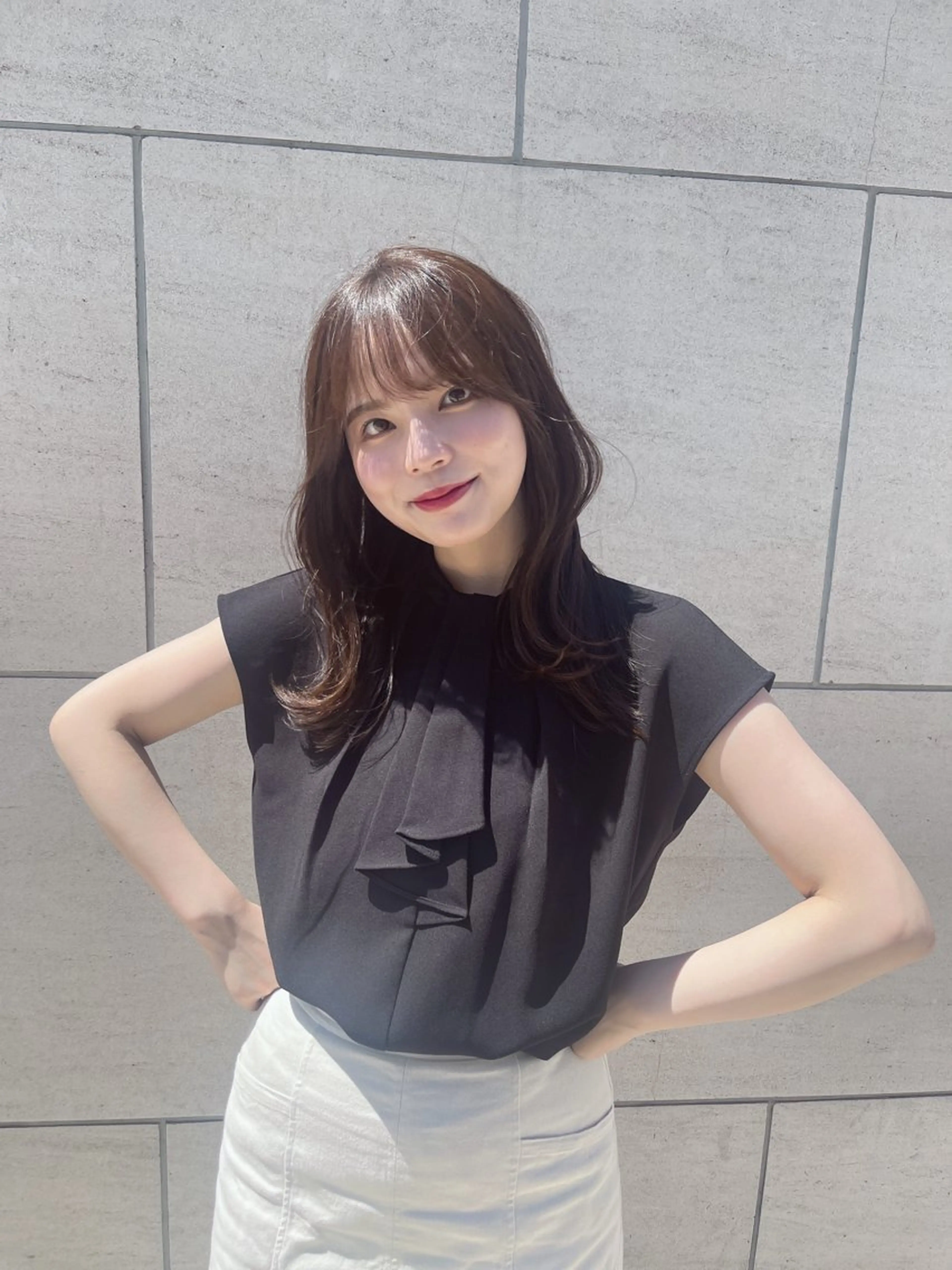 ミディアム 中顔面短縮 顔まわり新田大翔のヘアスタイル
