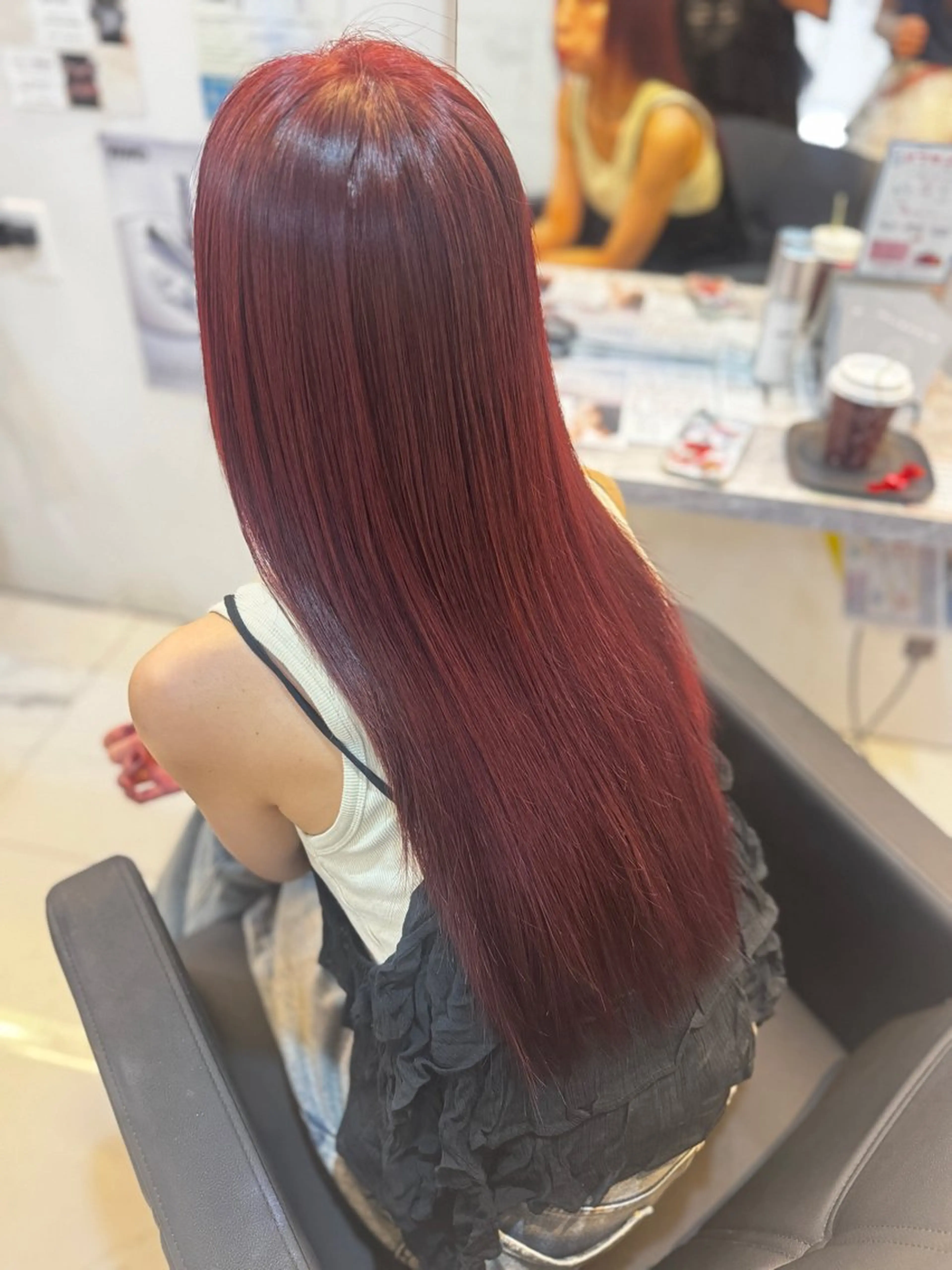 『minimo限定』🍓赤系髪質改善カラー ＋オージュアTRの写真