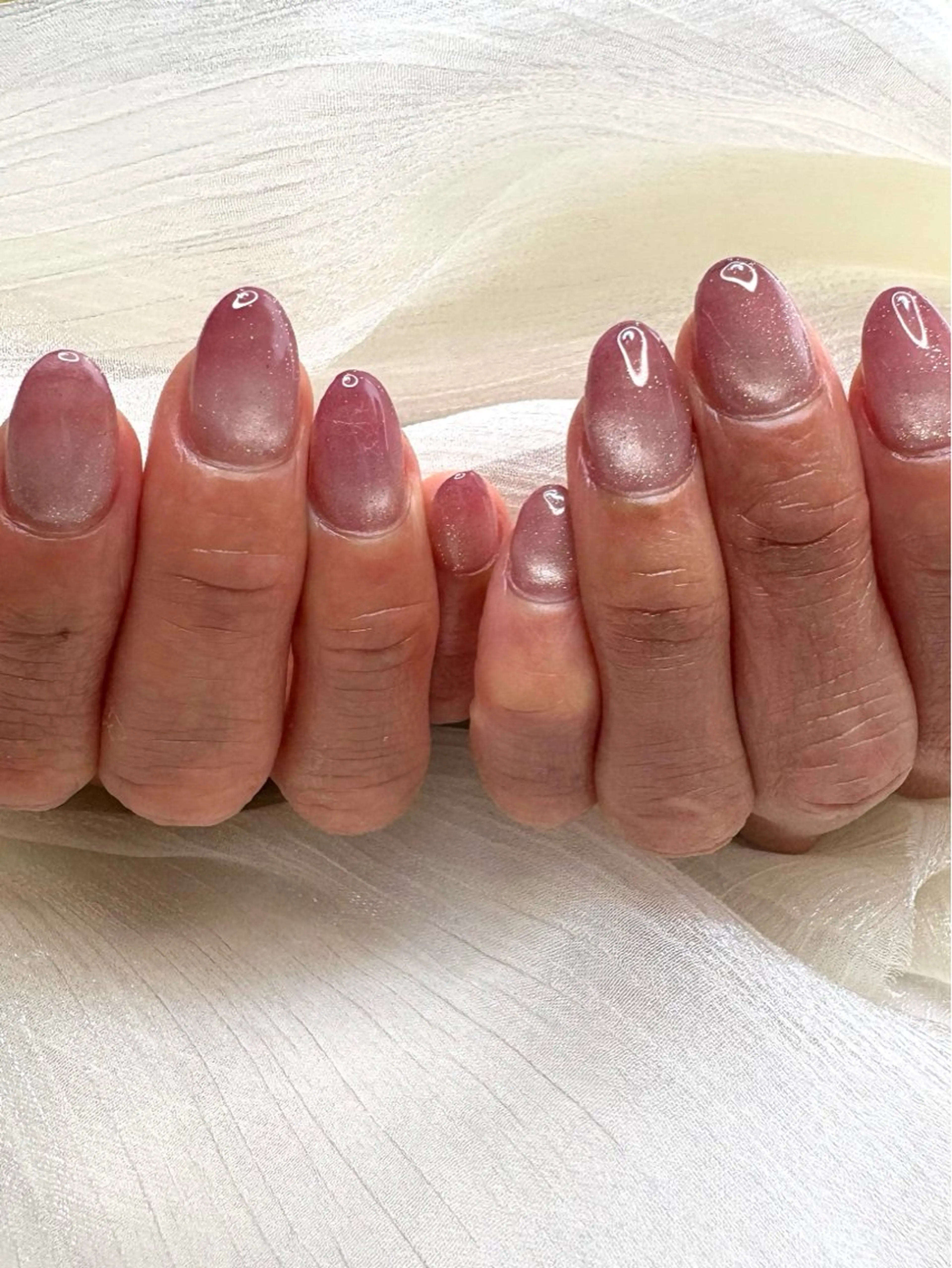 ネイル グラデーション マグネットネイル ピンク シンプルネイル nail salon minthのネイルデザイン