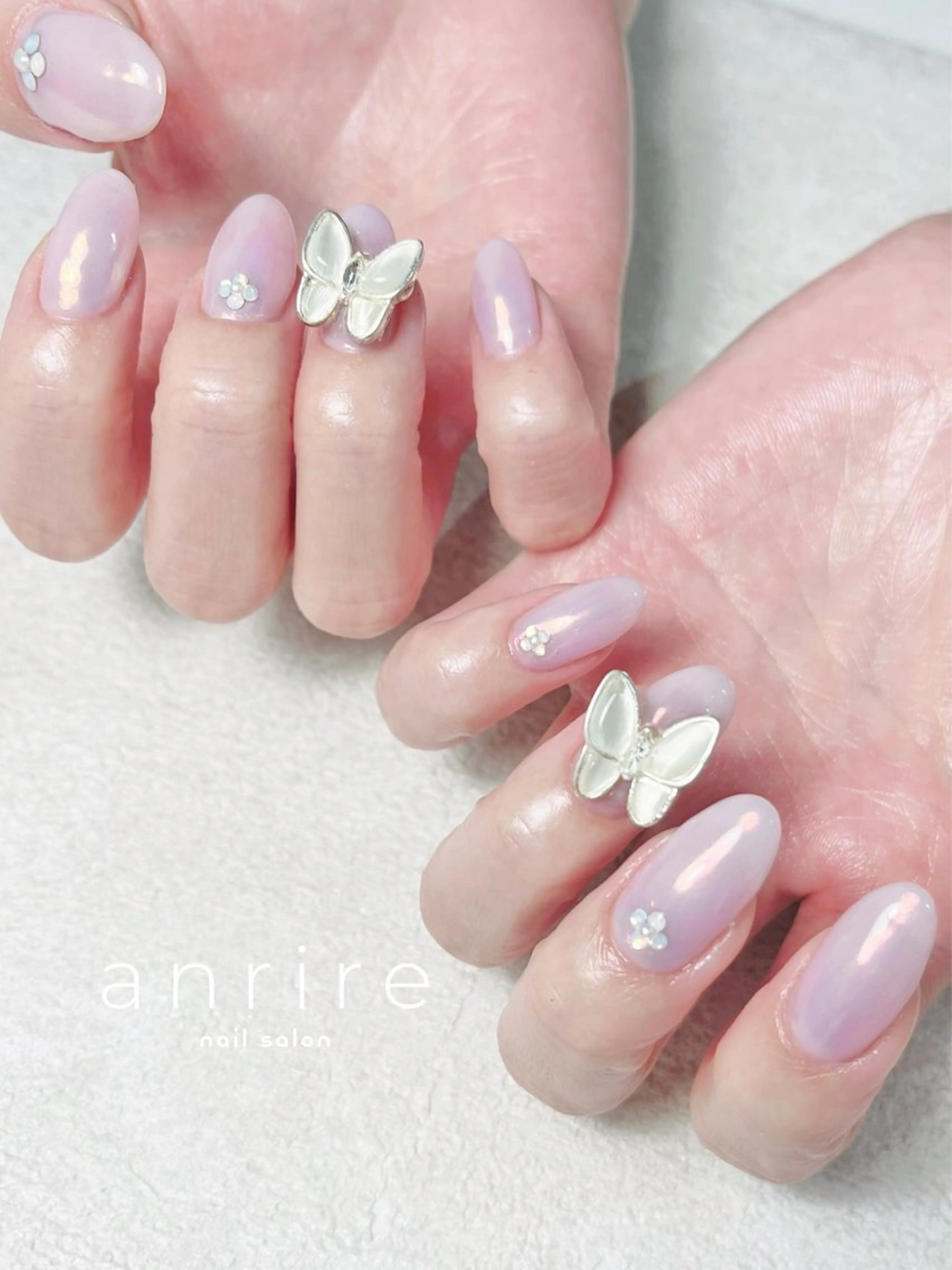 ネイル ジェルネイル キラキラネイル ミラーネイル ワンカラーネイル パラジェル ハンドネイル nailsalon anrireのネイルデザイン