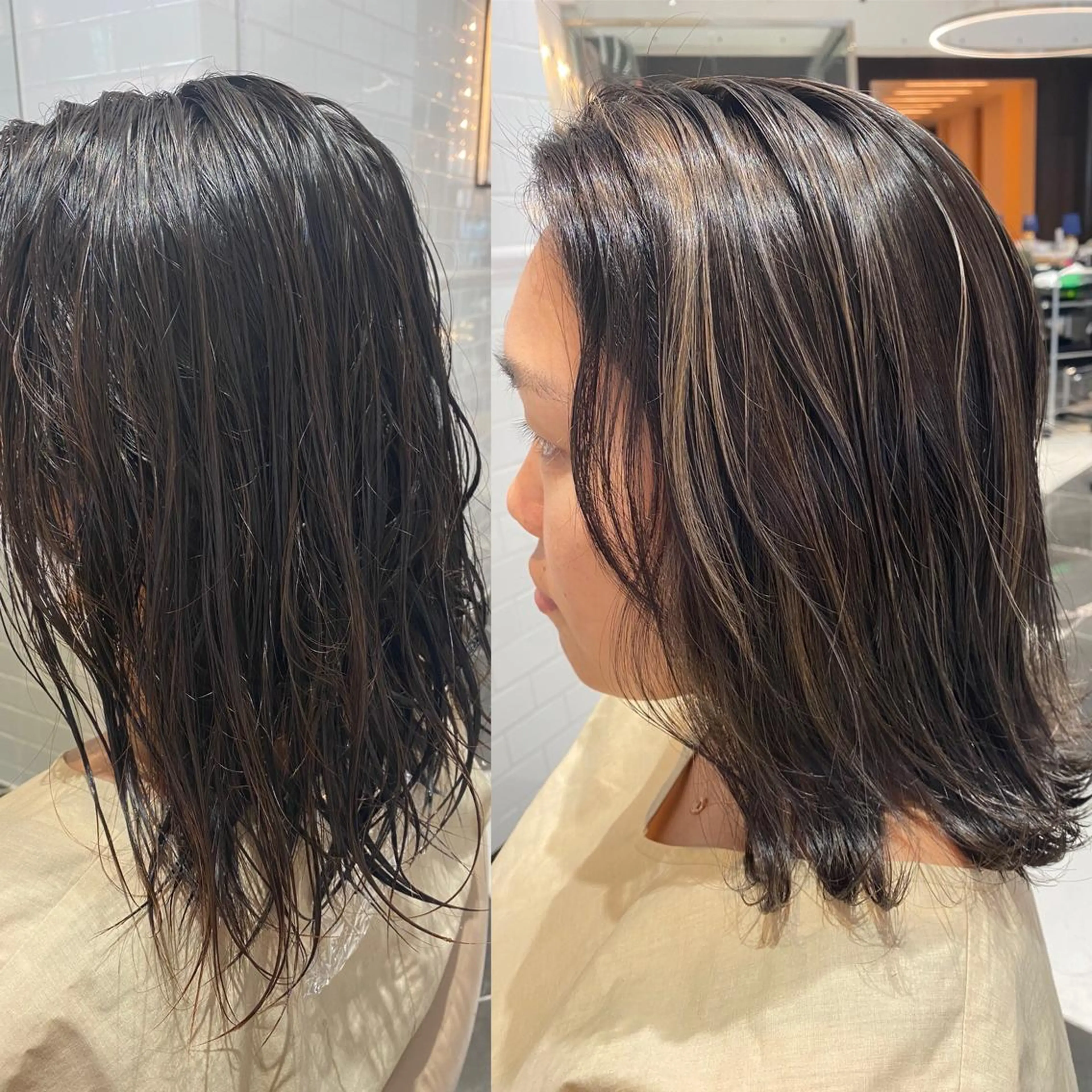 ミディアム カラー ハイライトカラー ハイライト カット ヘアカラー トリートメント 谷合 貴志のヘアスタイル