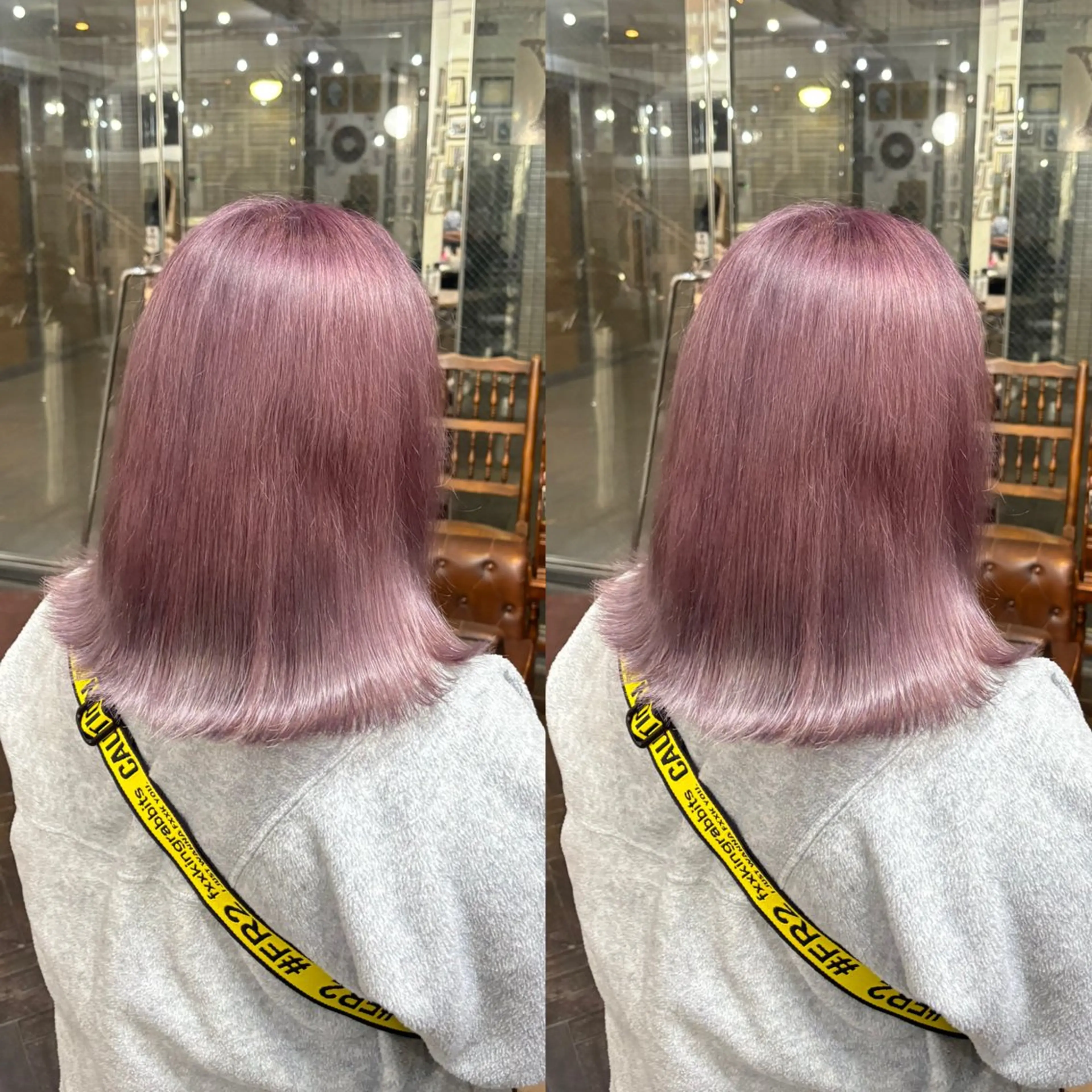 ミディアム カラー ベージュカラー ラベンダーカラー ラベンダーベージュ ピンクカラー ピンクラベンダー カット ヘアカラー トリートメント 💎ハイトーン/艶 カラー モエカ💎のヘアスタイル