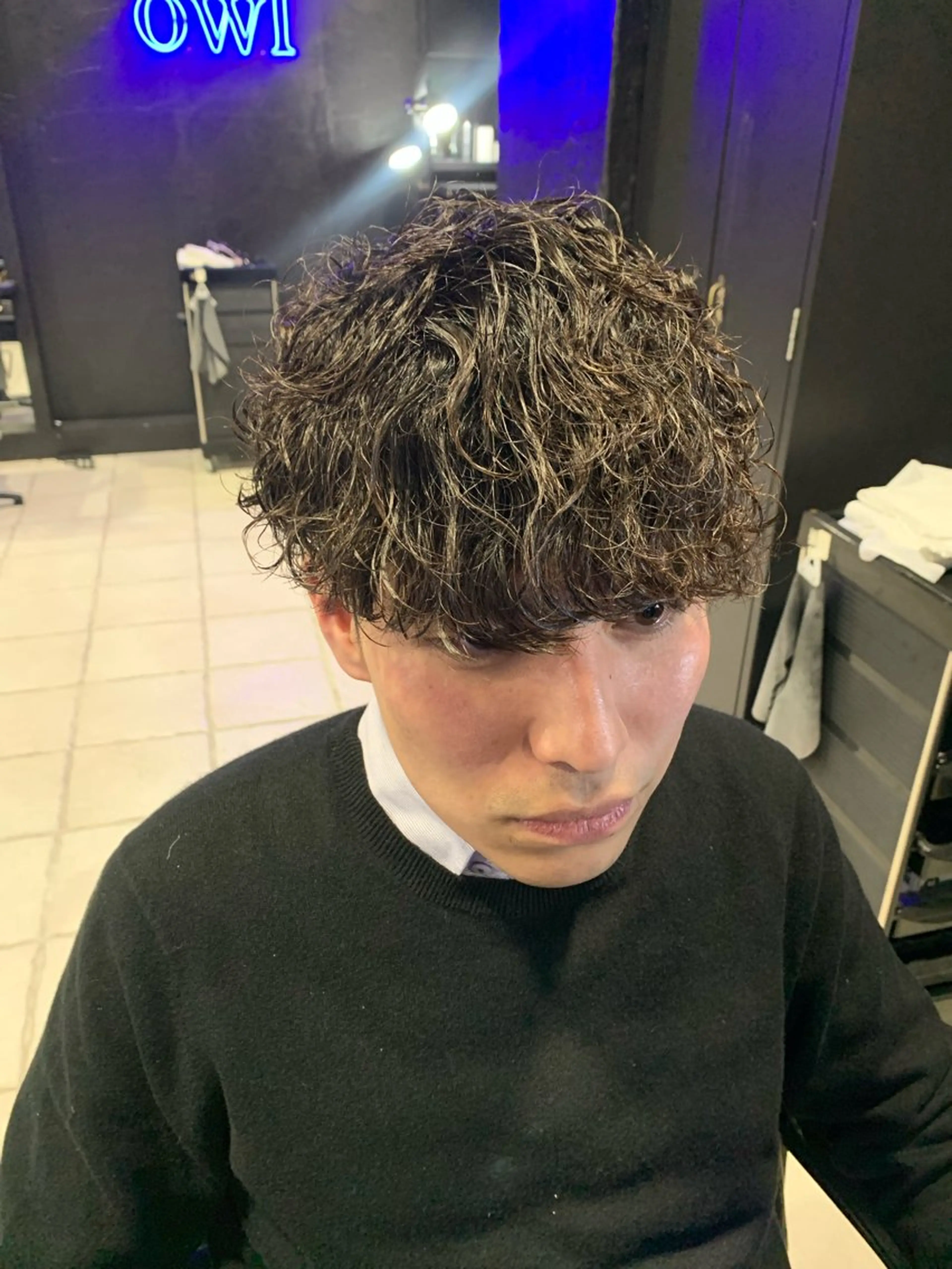 ショート カット パーマ ヘアセット メンズパーマ/難波/ 心斎橋　室園亮佑のヘアスタイル