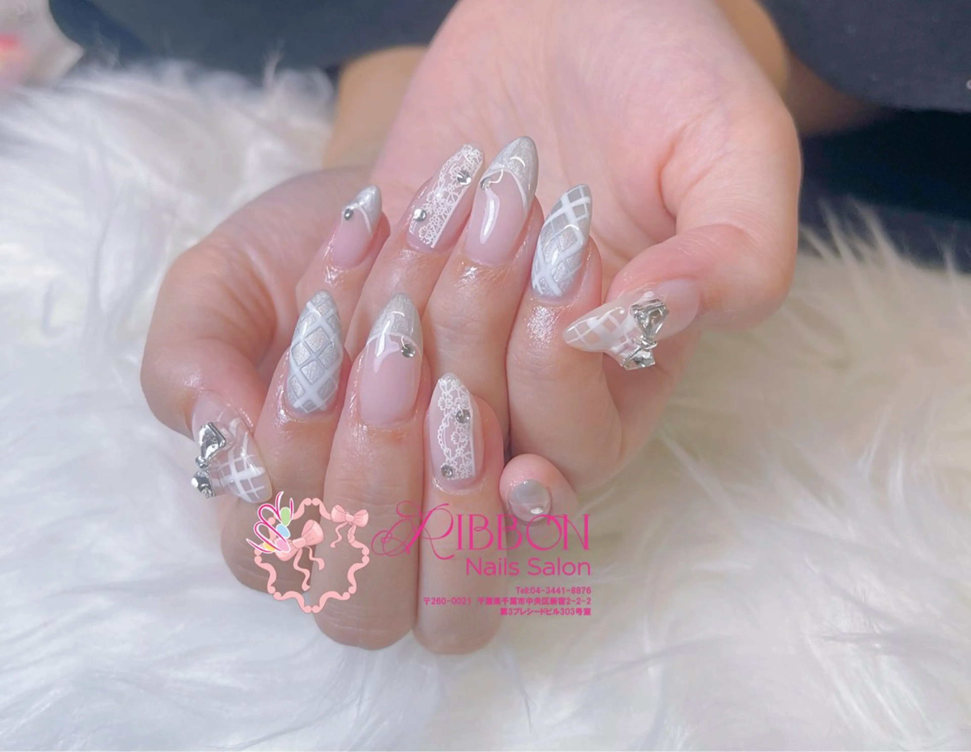 ネイル フレンチネイル ジェルネイル マグネットネイル 持ち込み ニュアンスネイル ハンドネイル Ribbonnail salonのネイルデザイン